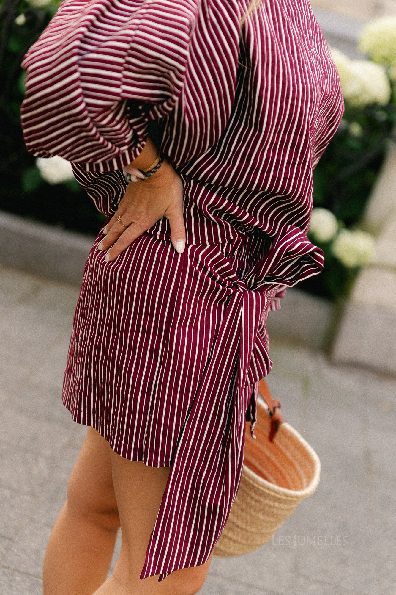 Cosette skort burgundy stripes