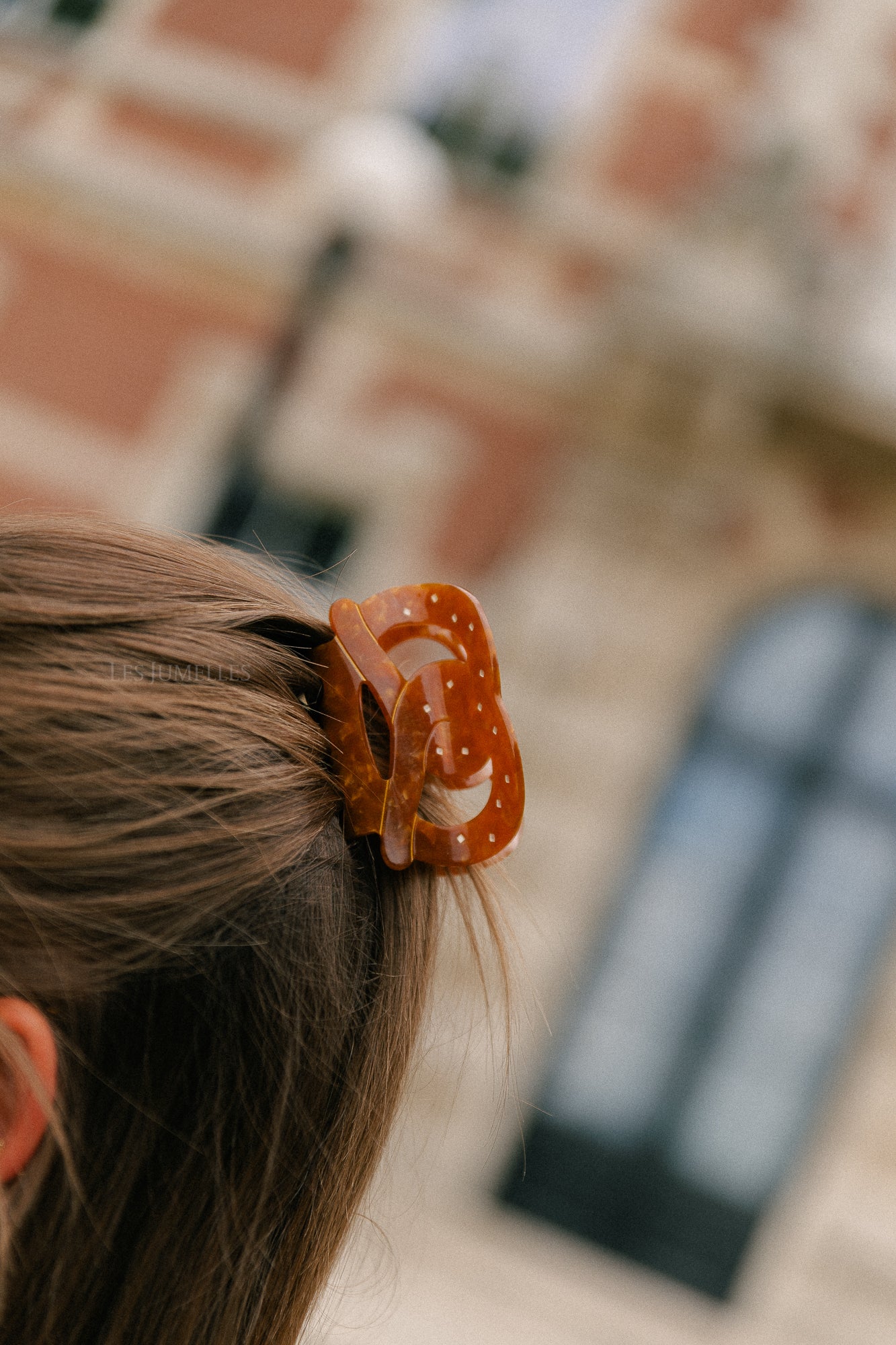 Pretzel hair clip camel