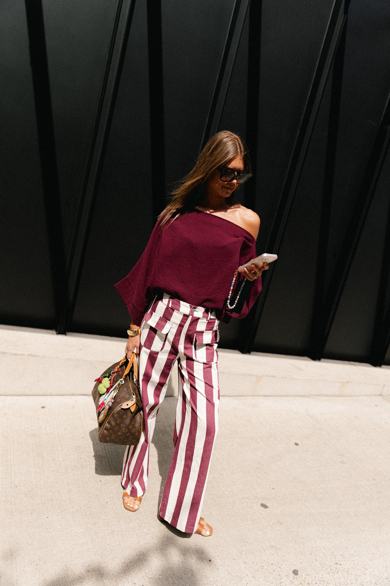 Maelys off shoulder blouse burgundy