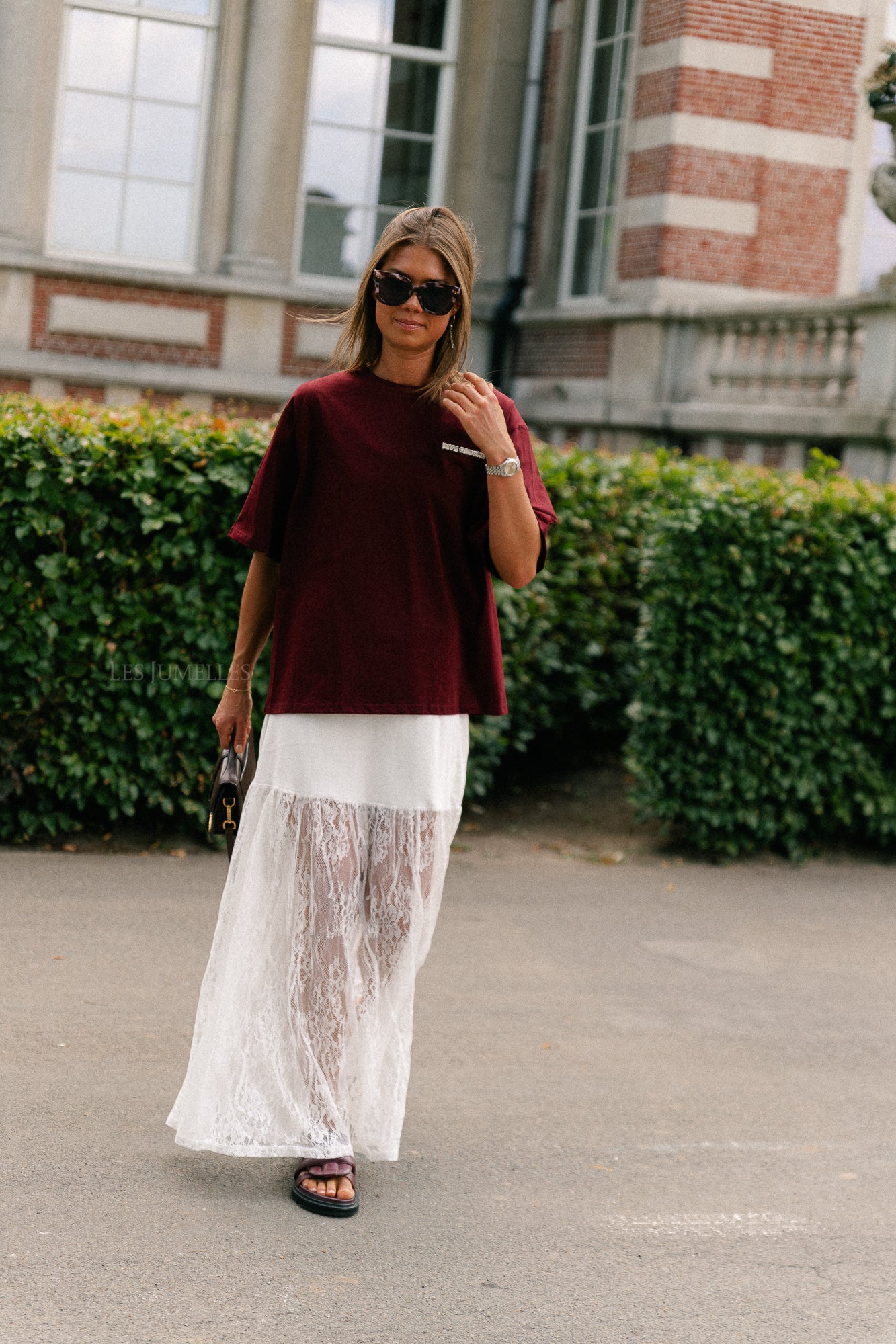 Rive gauche T-shirt burgundy