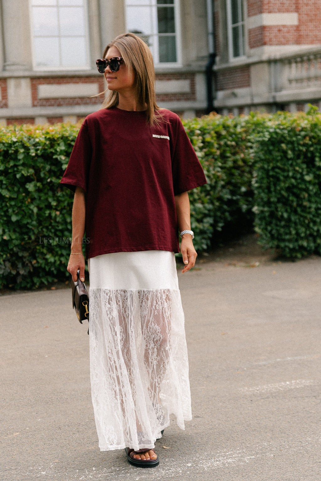 Rive gauche T-shirt burgundy
