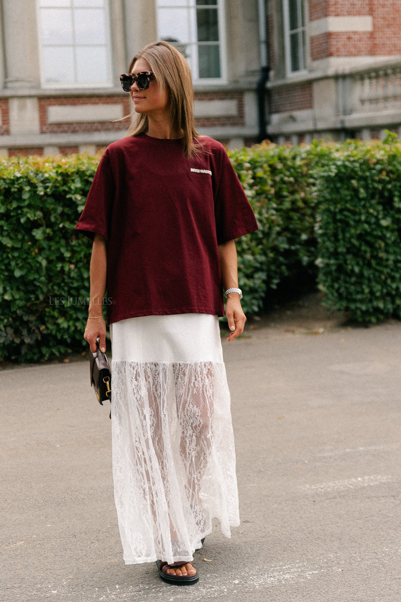Rive gauche T-shirt burgundy