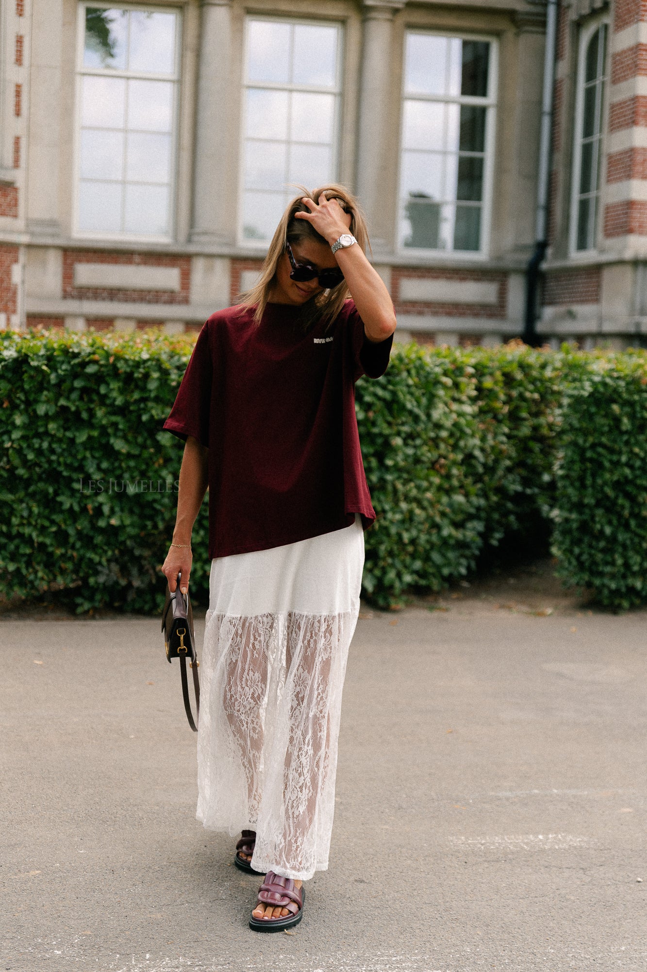 Rive gauche T-shirt burgundy