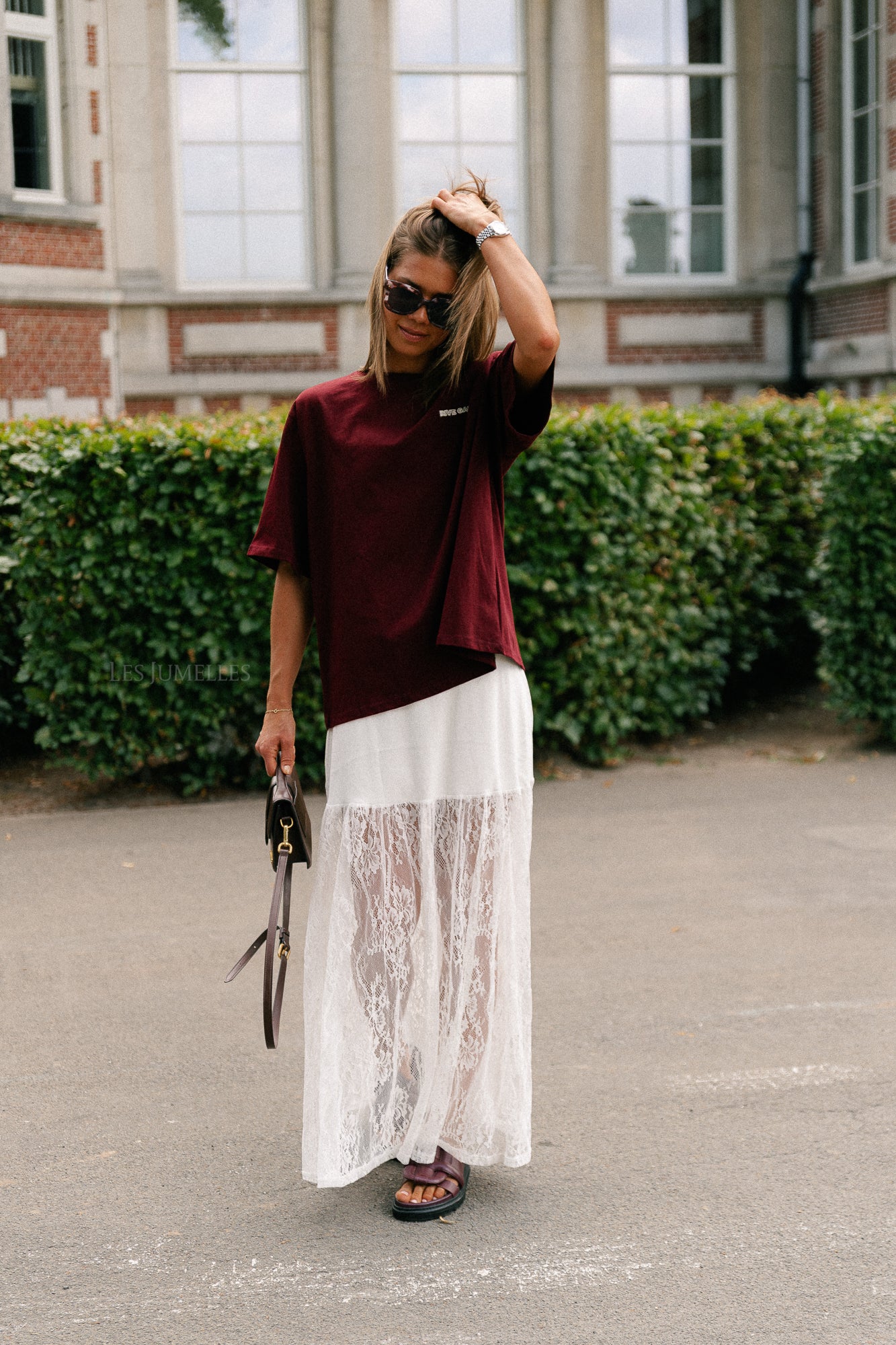 Rive gauche T-shirt burgundy