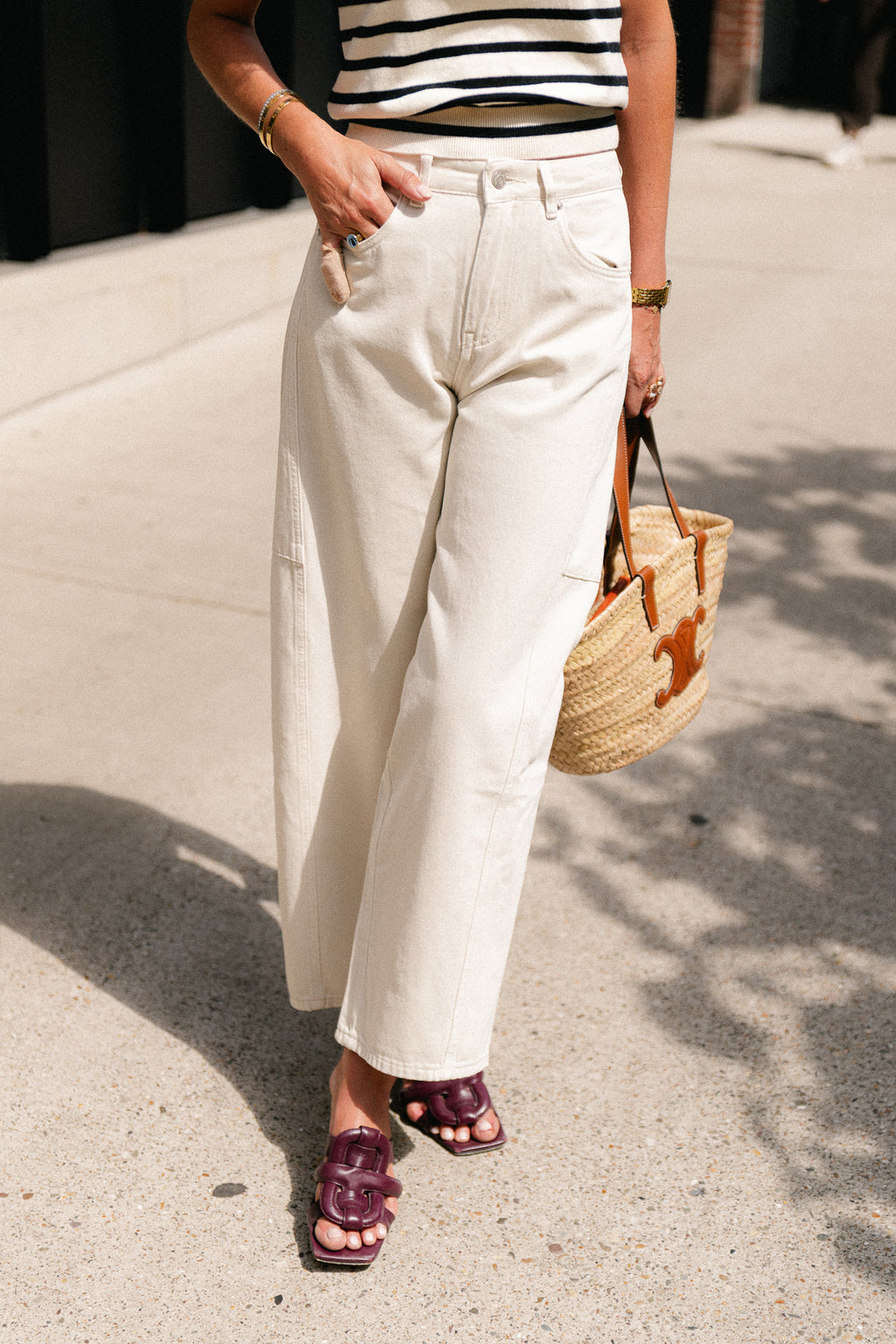 Laurie barrel fit jeans beige