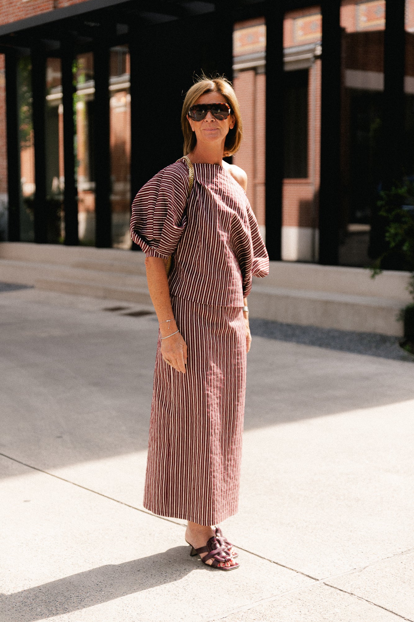 Cosette skirt burgundy stripes
