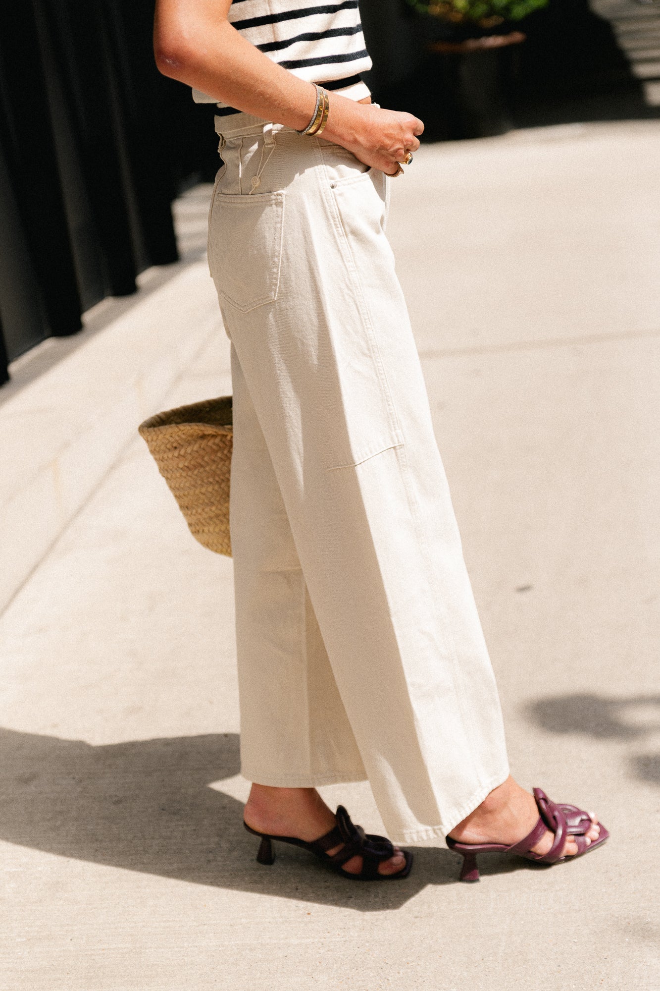 Laurie barrel fit jeans beige