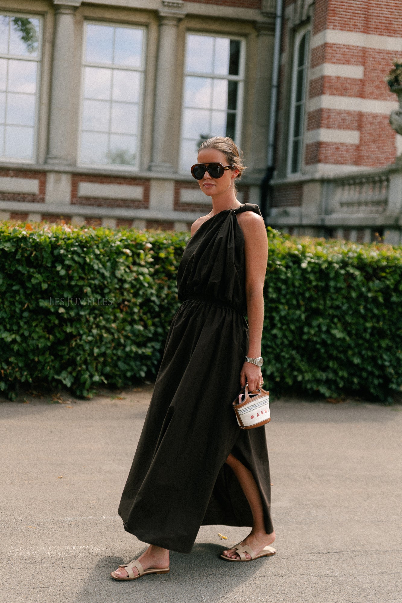 Fran one shoulder top warme chocolademelk