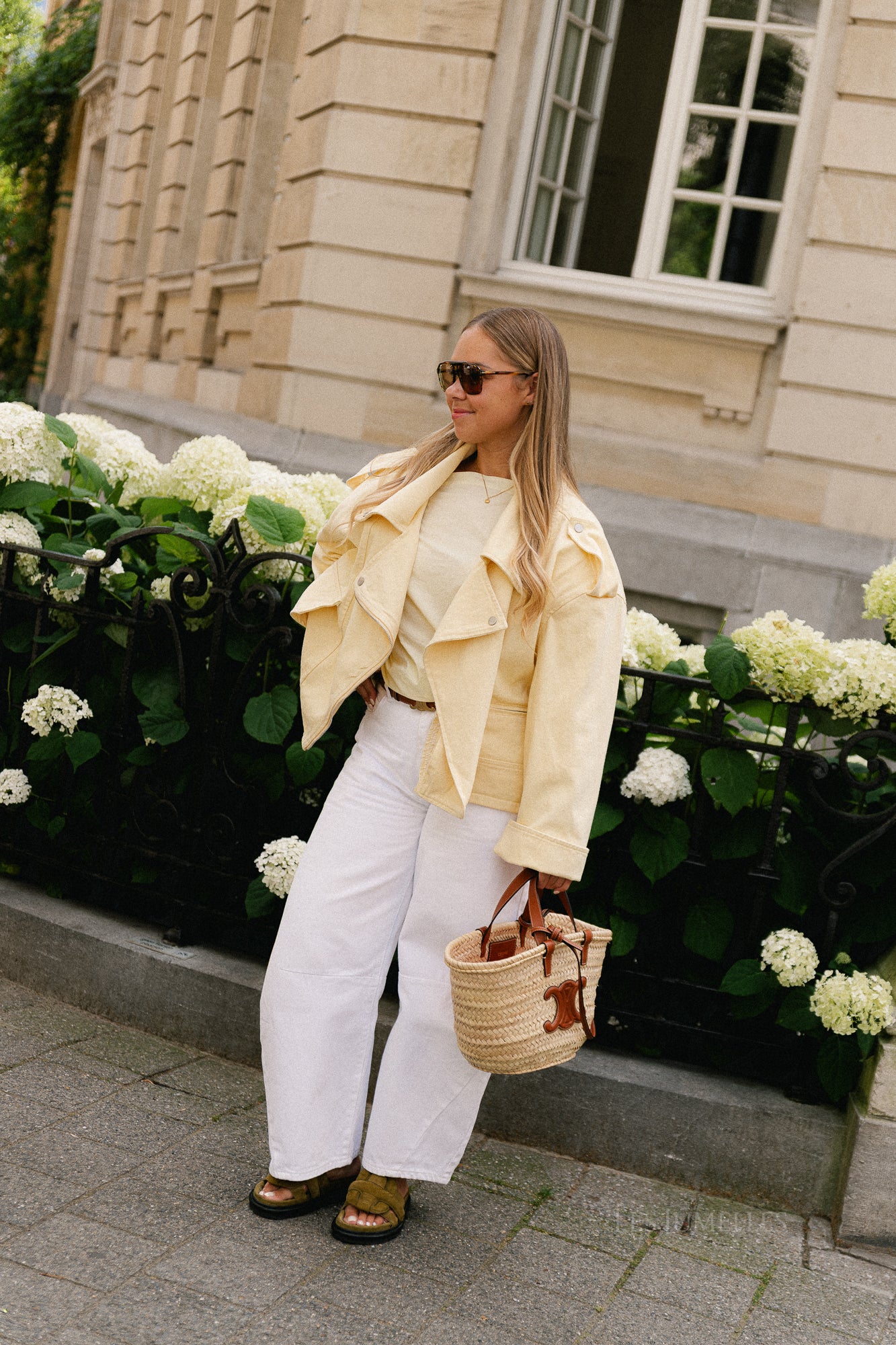Sarah denim jack pastel yellow