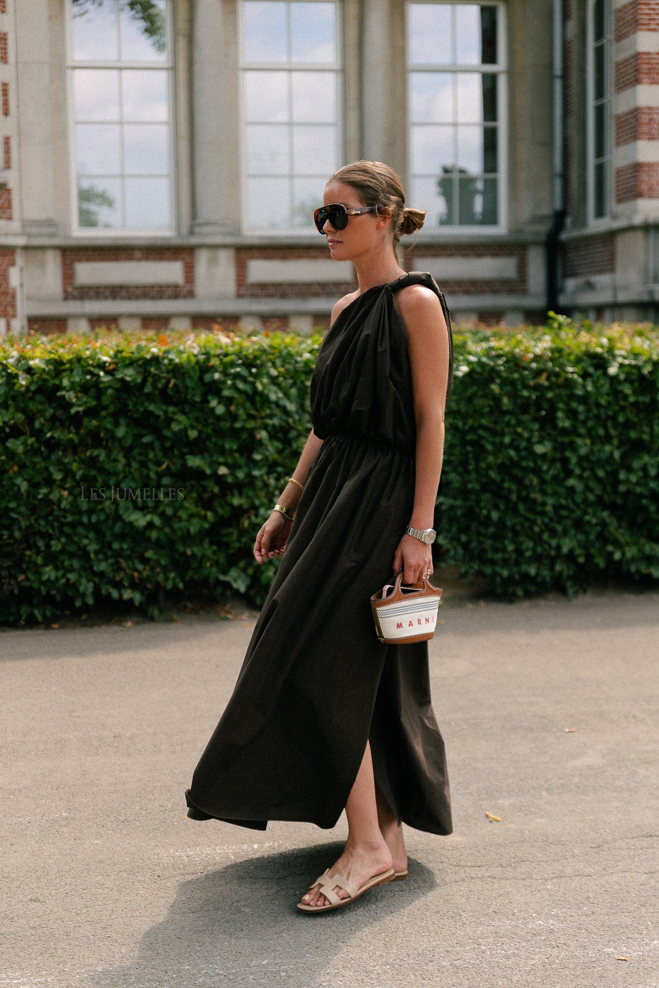 Fran one shoulder top warme chocolademelk