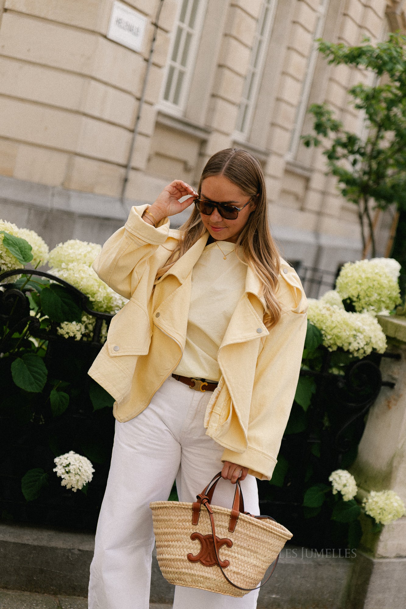 Sarah denim jack pastel yellow