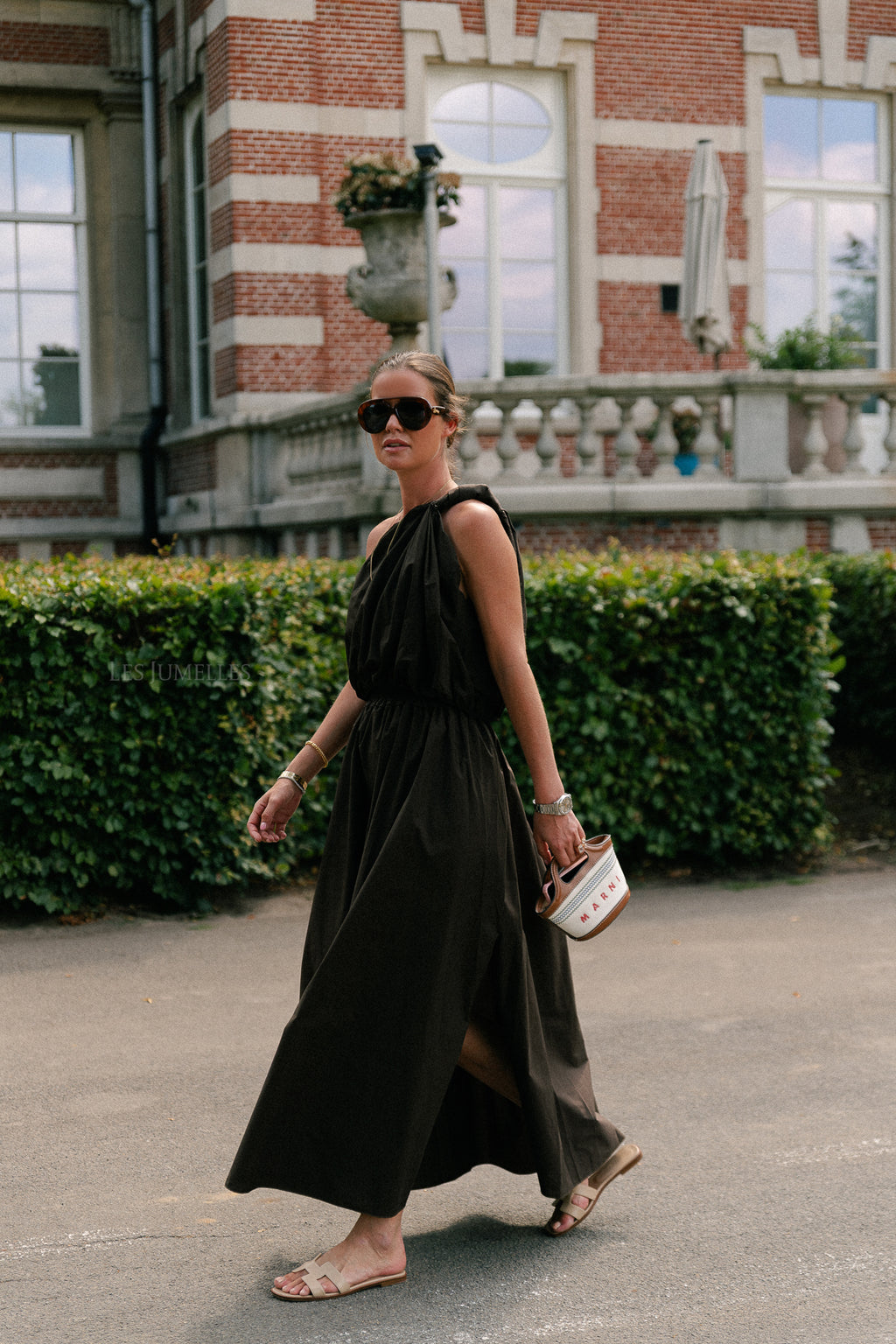 Fran one shoulder top warme chocolademelk