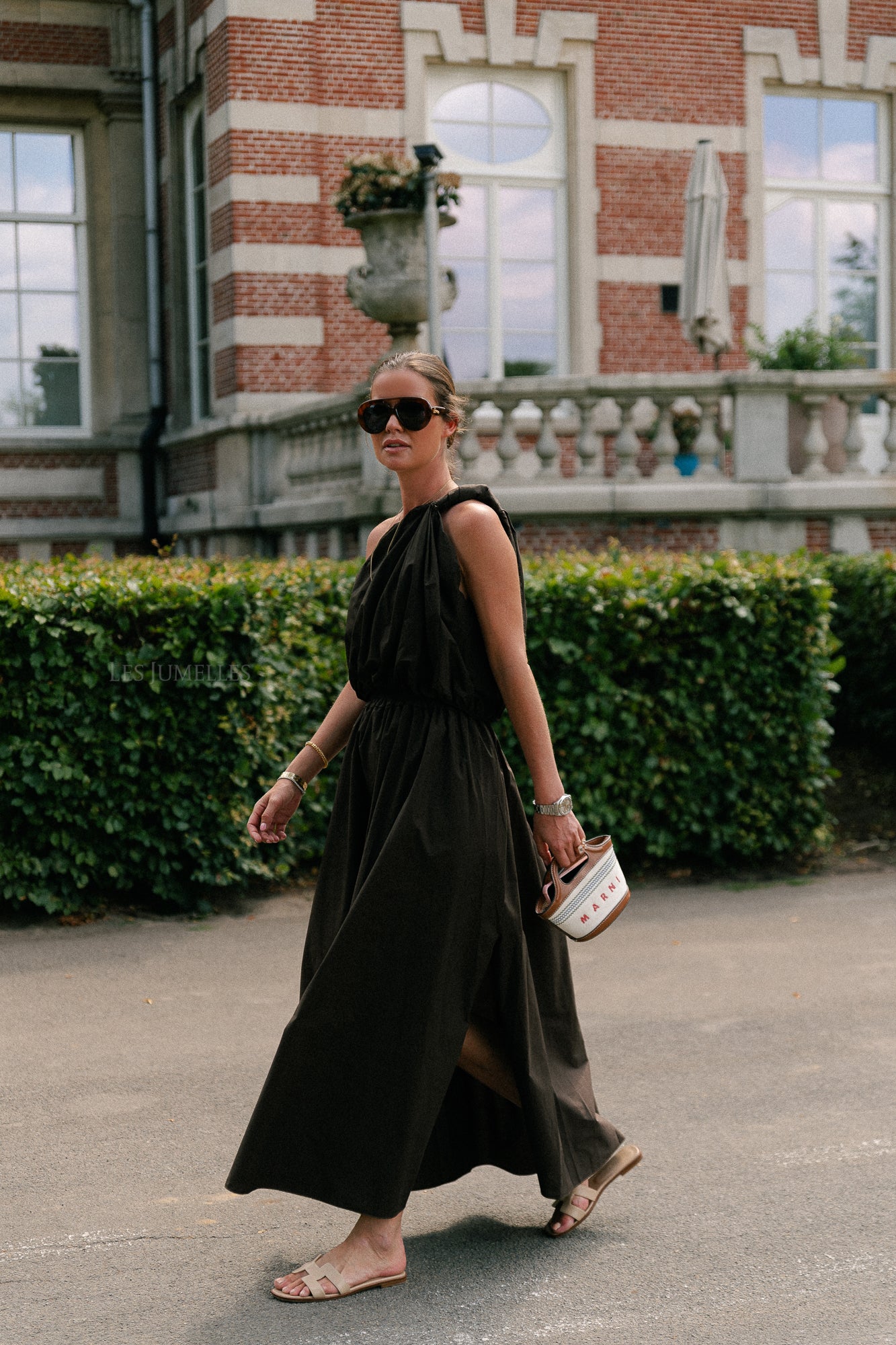 Fran one shoulder top warme chocolademelk
