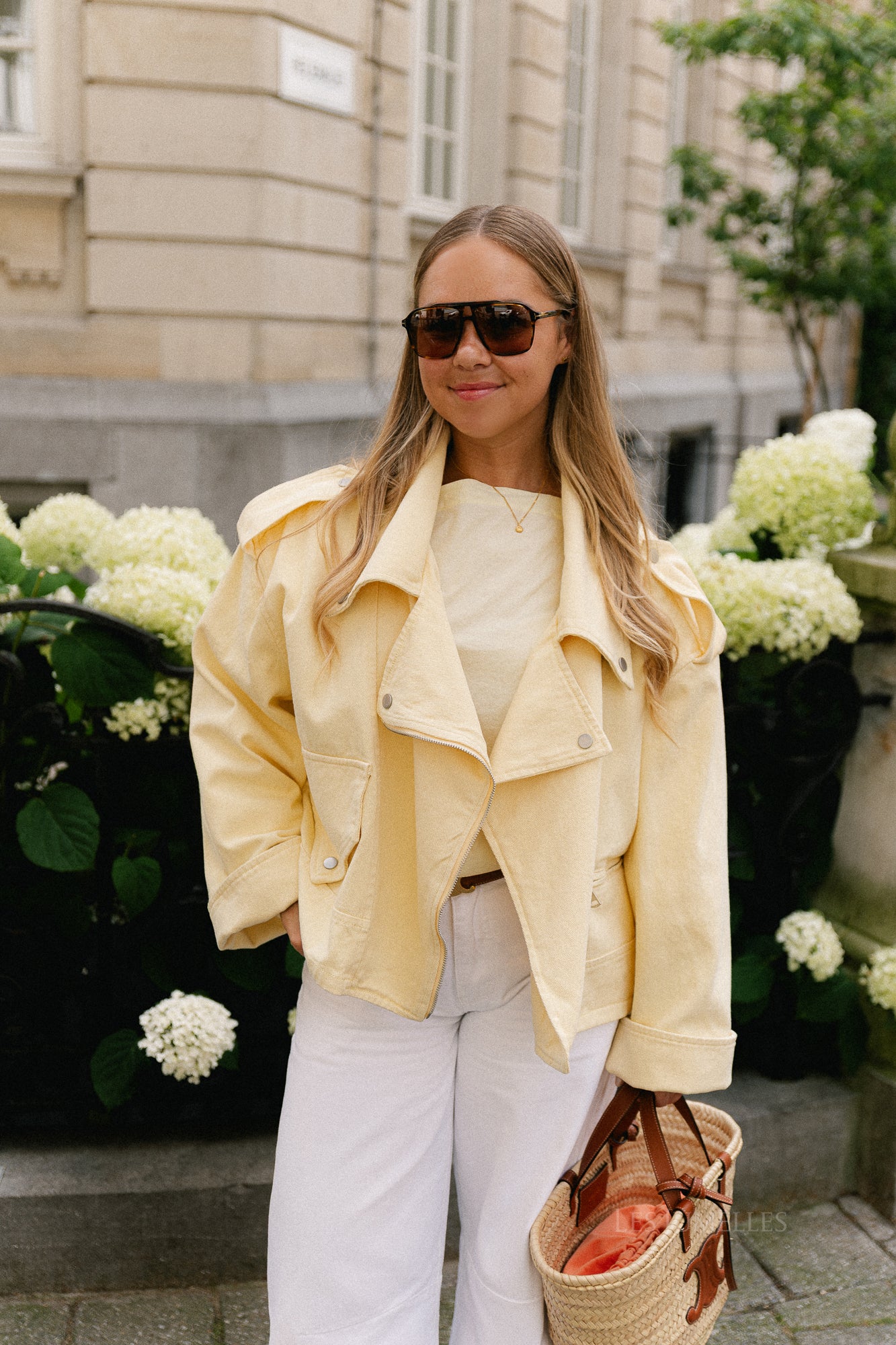 Sarah denim jack pastel yellow
