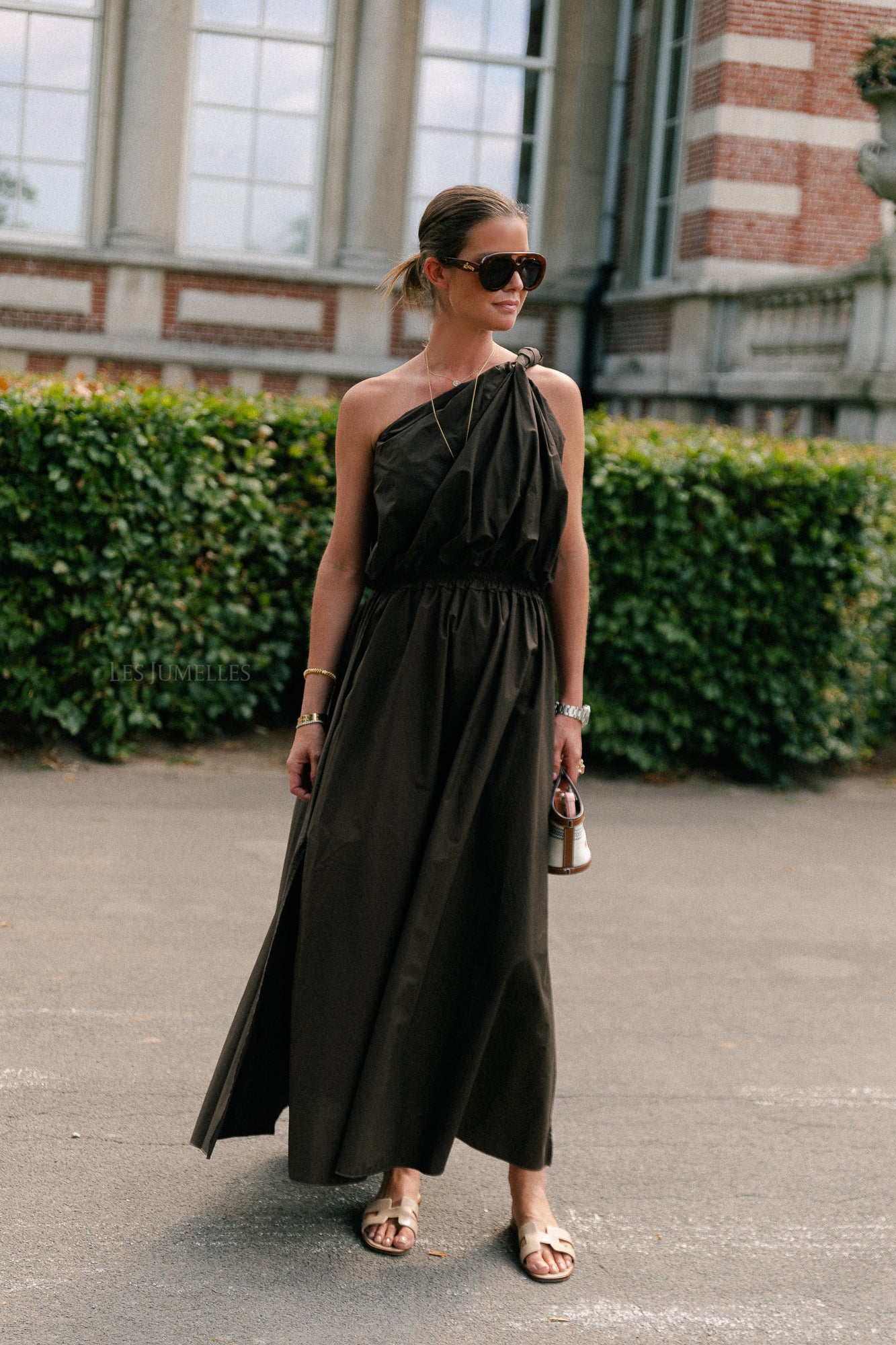Fran one shoulder top warme chocolademelk