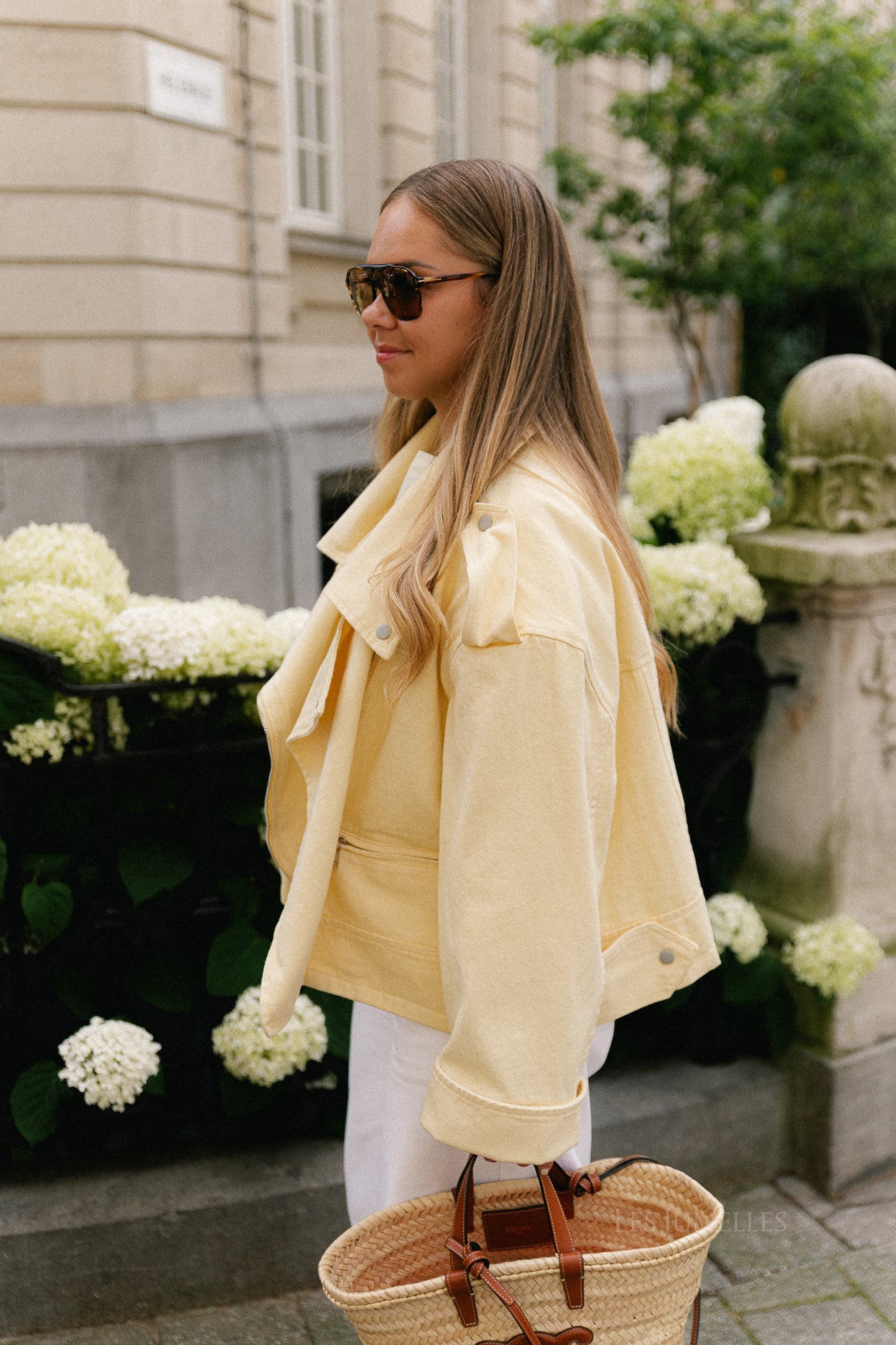Sarah denim jack pastel yellow