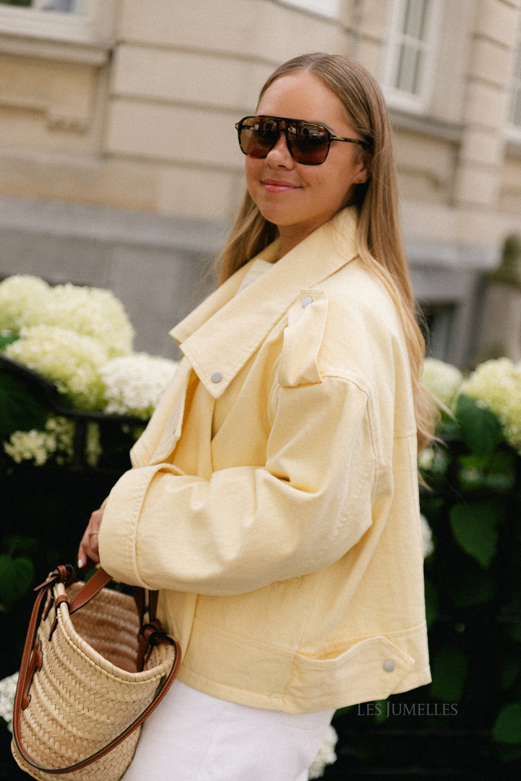 Sarah denim jack pastel yellow