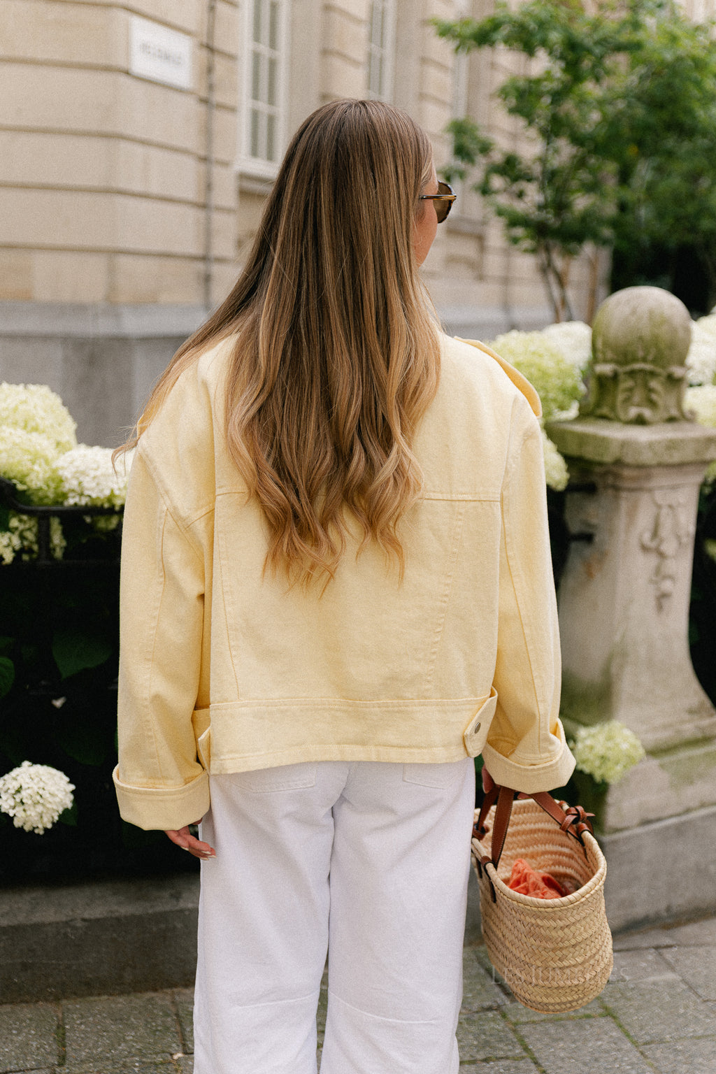 Sarah denim jack pastel yellow