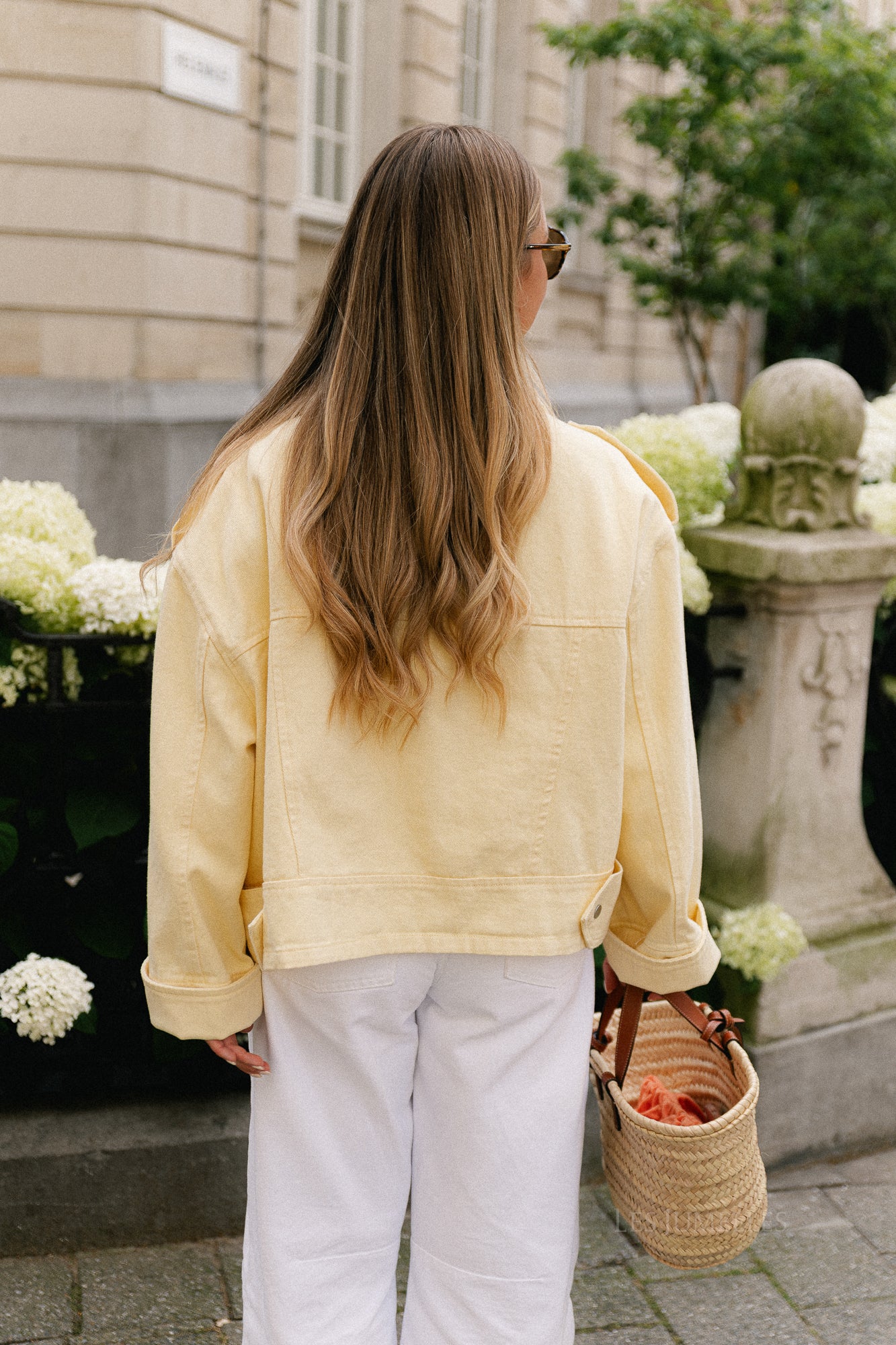 Sarah denim jack pastel yellow