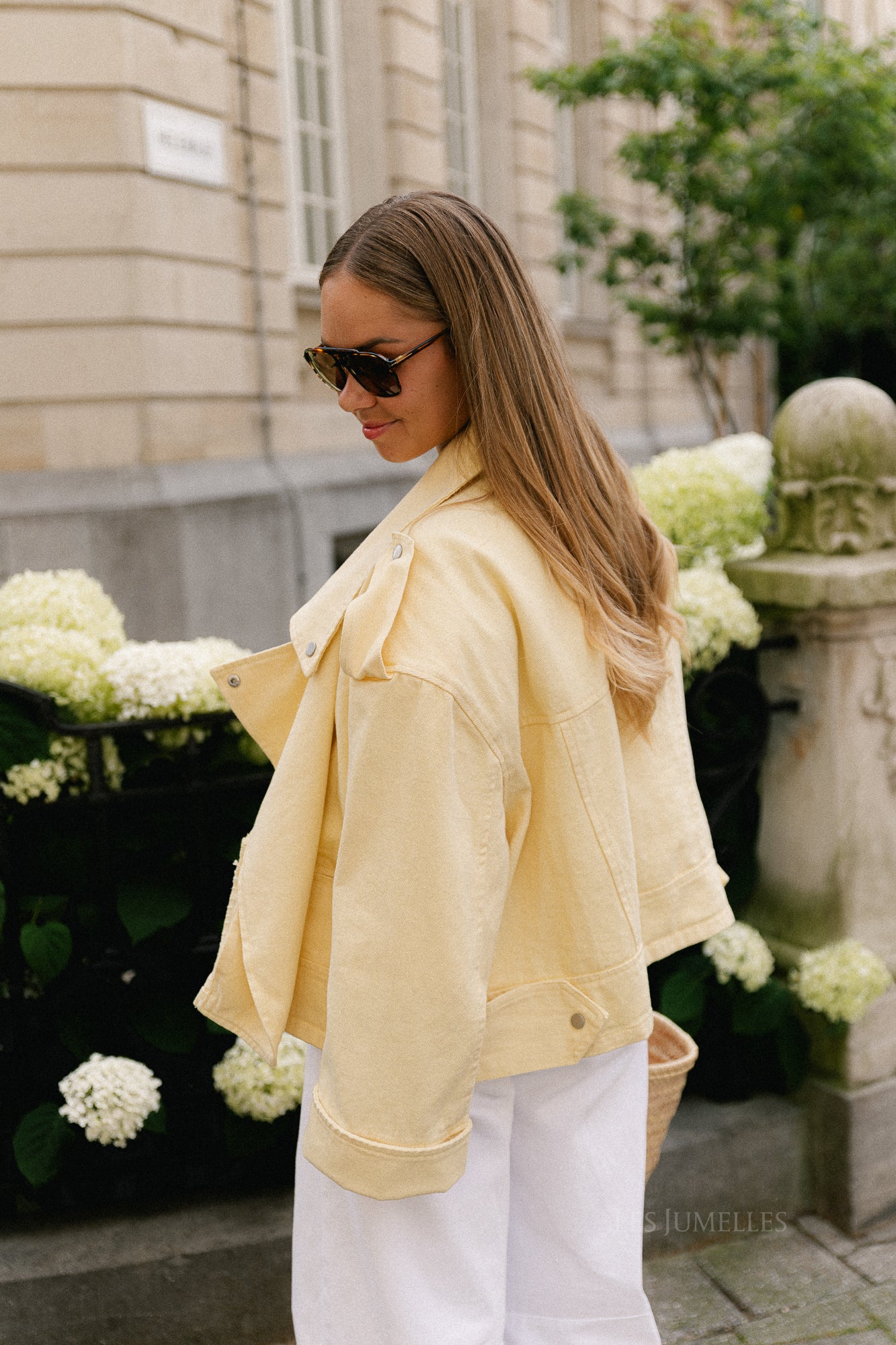 Sarah denim jack pastel yellow