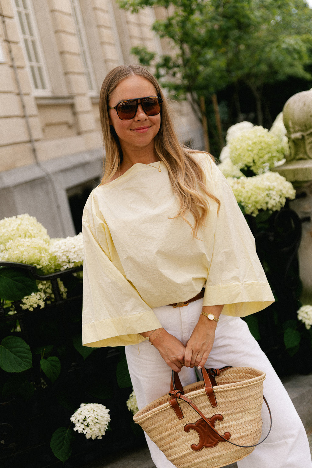Myra off shoulder shirt light yellow