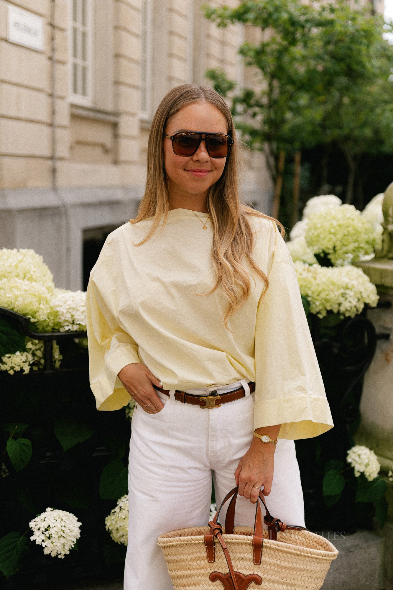 Myra off shoulder shirt light yellow