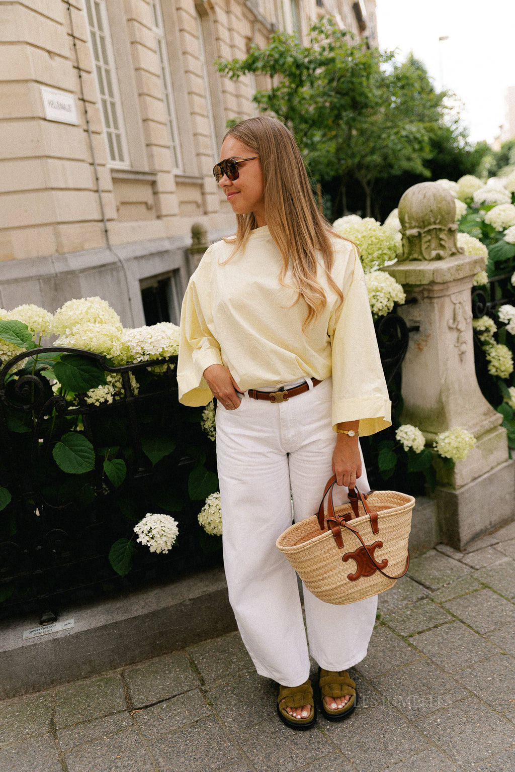 Myra off shoulder shirt light yellow