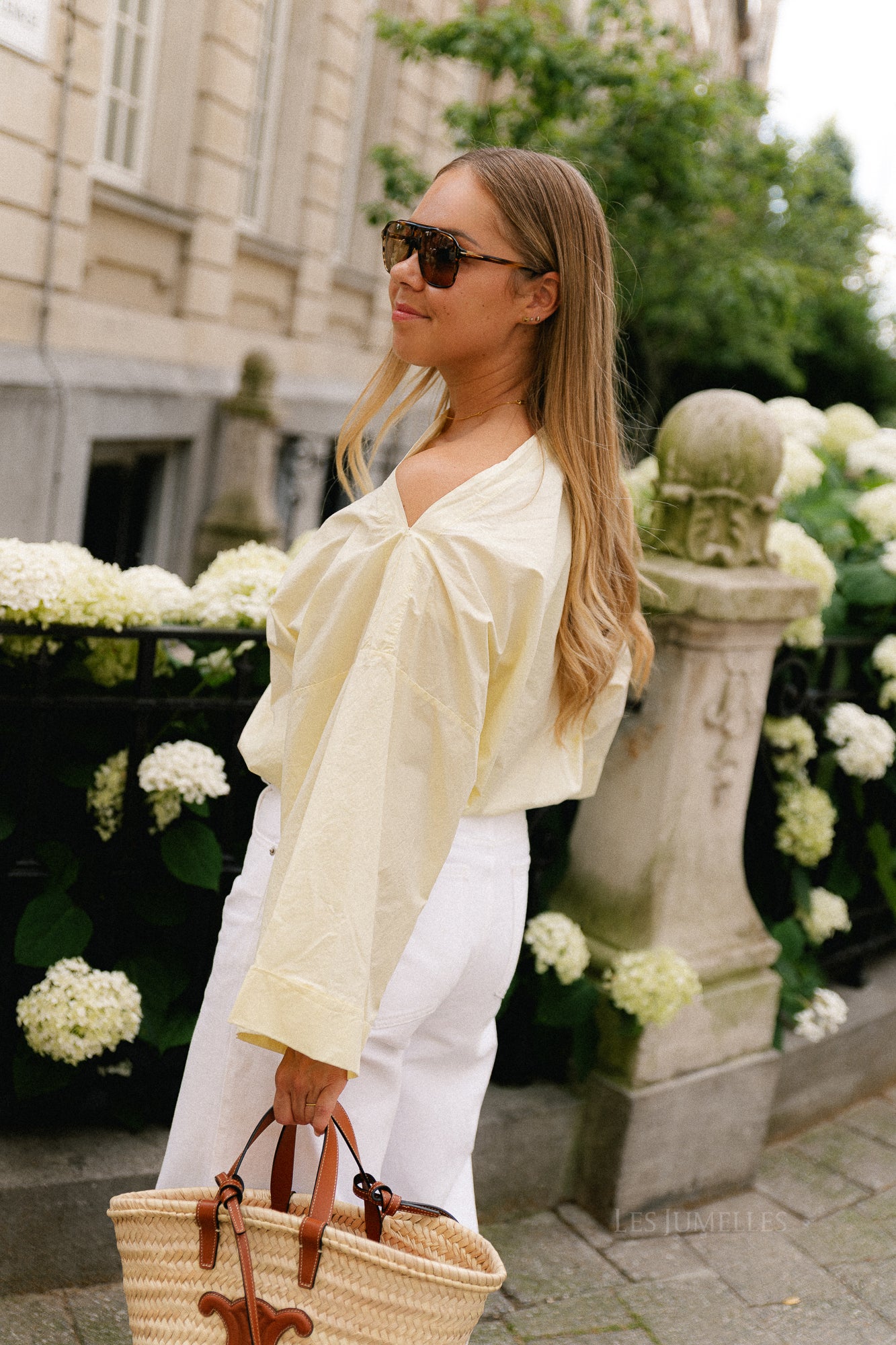 Myra off shoulder shirt light yellow
