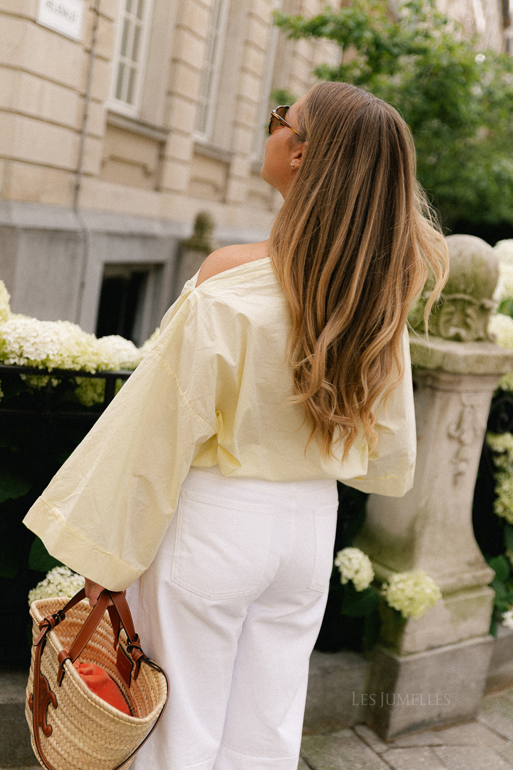 Myra off shoulder shirt light yellow