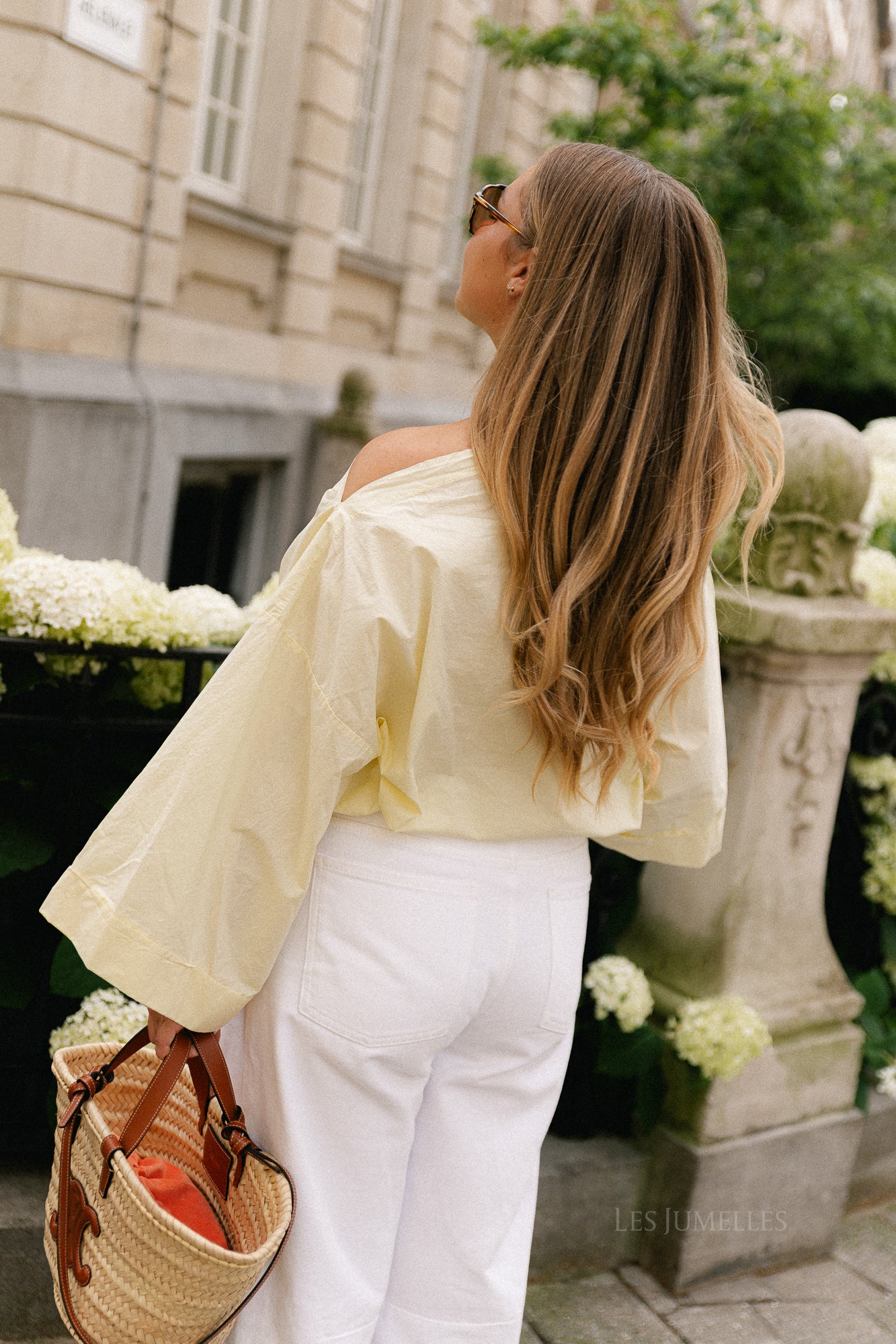 Myra off shoulder shirt light yellow