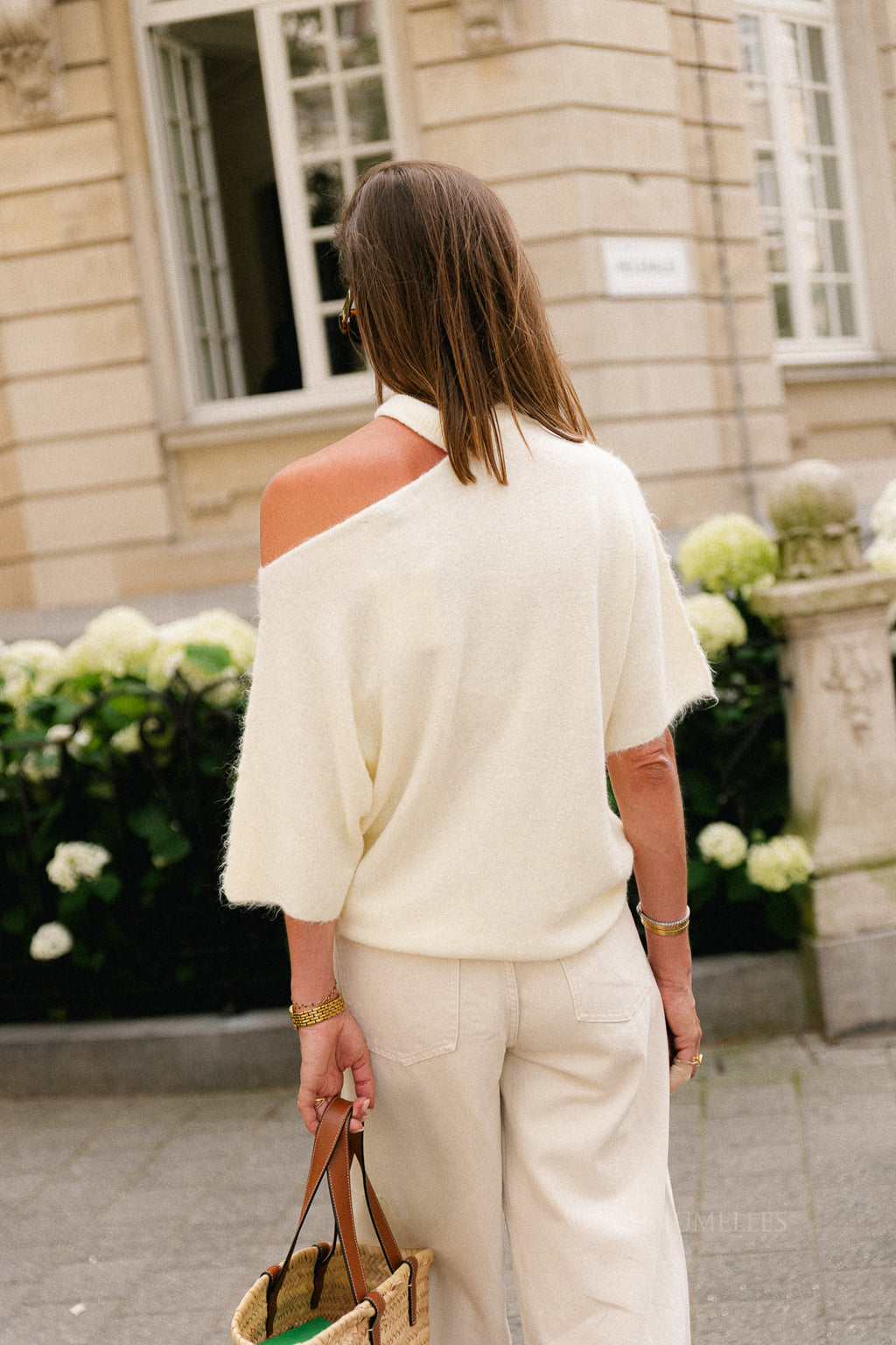 Beatrice open shoulder jumper butter yellow