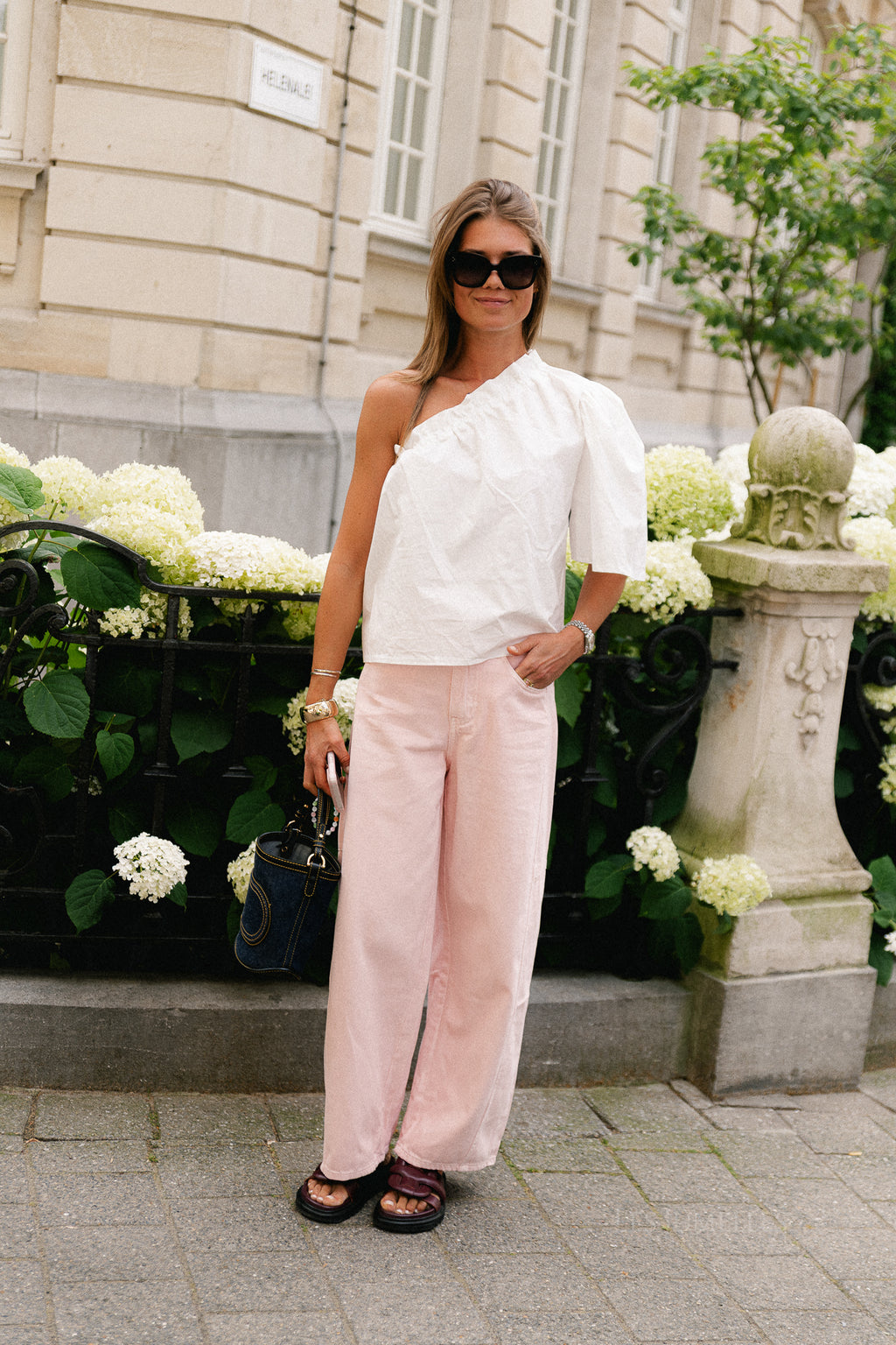 Emmilou one shoulder blouse white