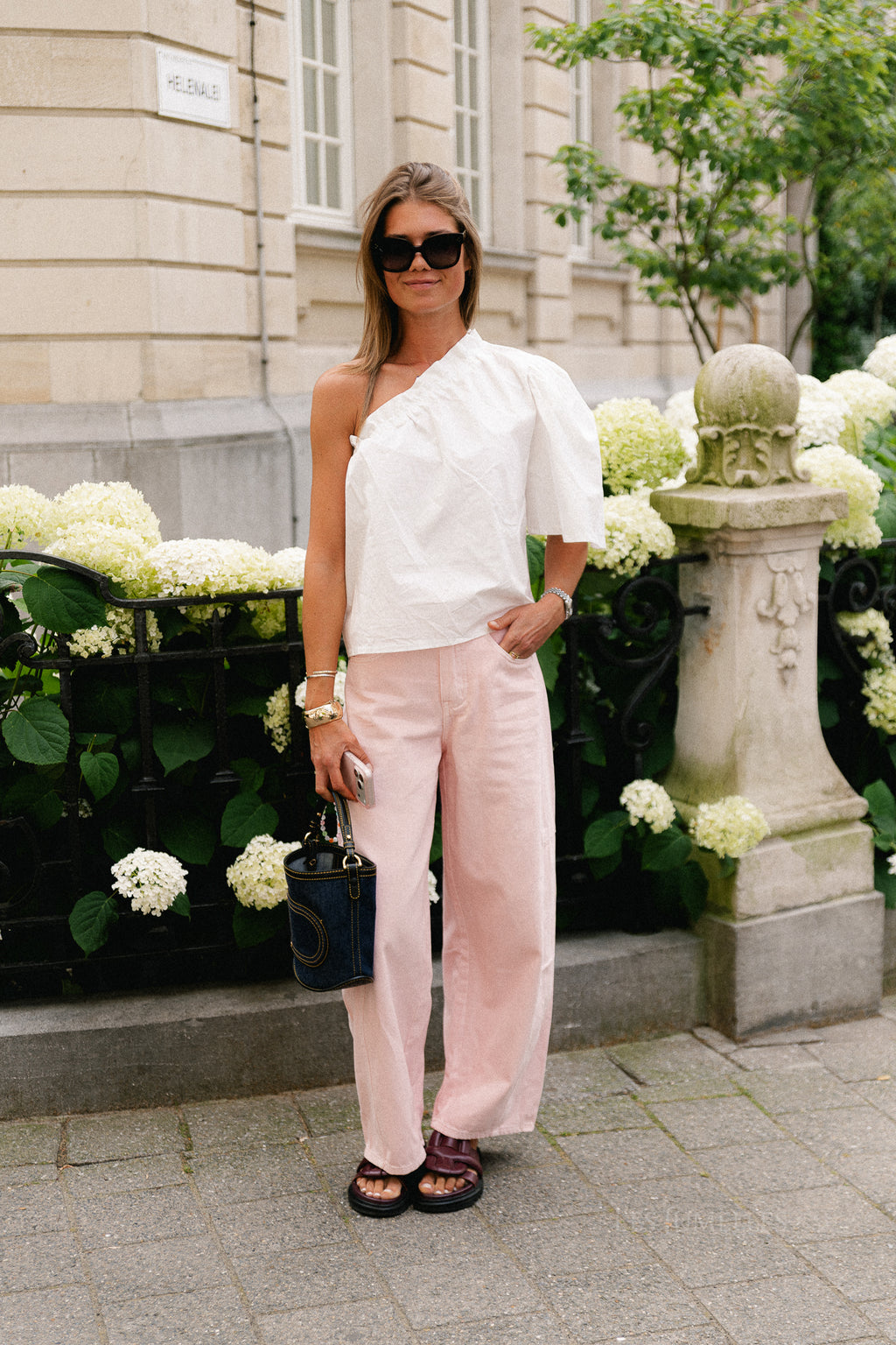 Emmilou one shoulder blouse white