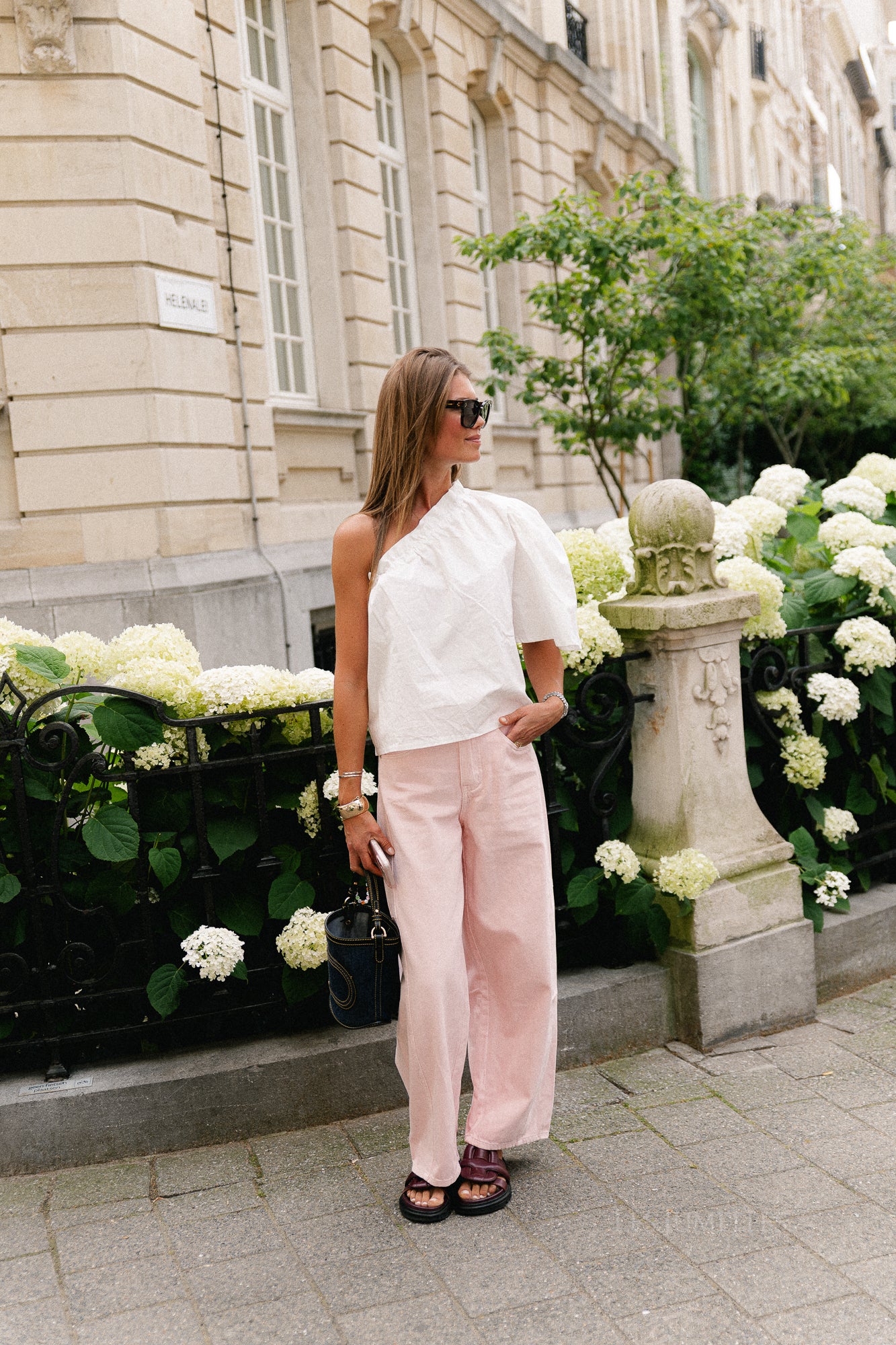 Emmilou one shoulder blouse white