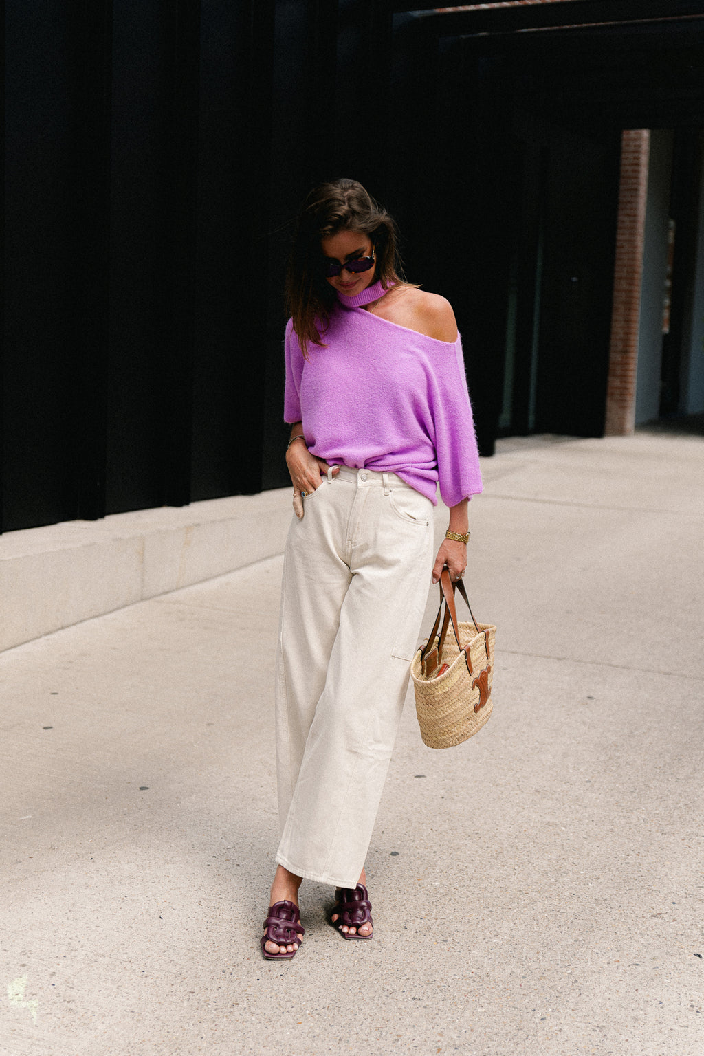 Beatrice open shoulder jumper lilac