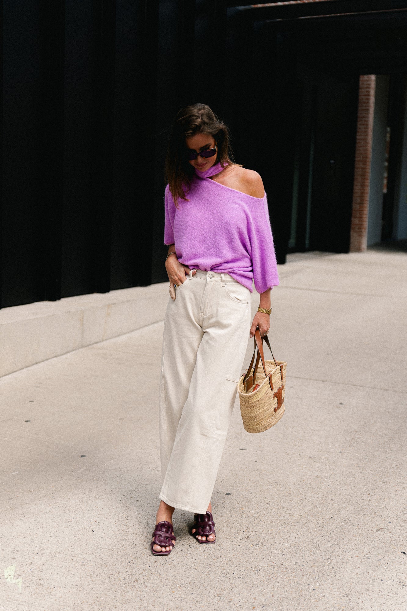 Beatrice open shoulder jumper lilac