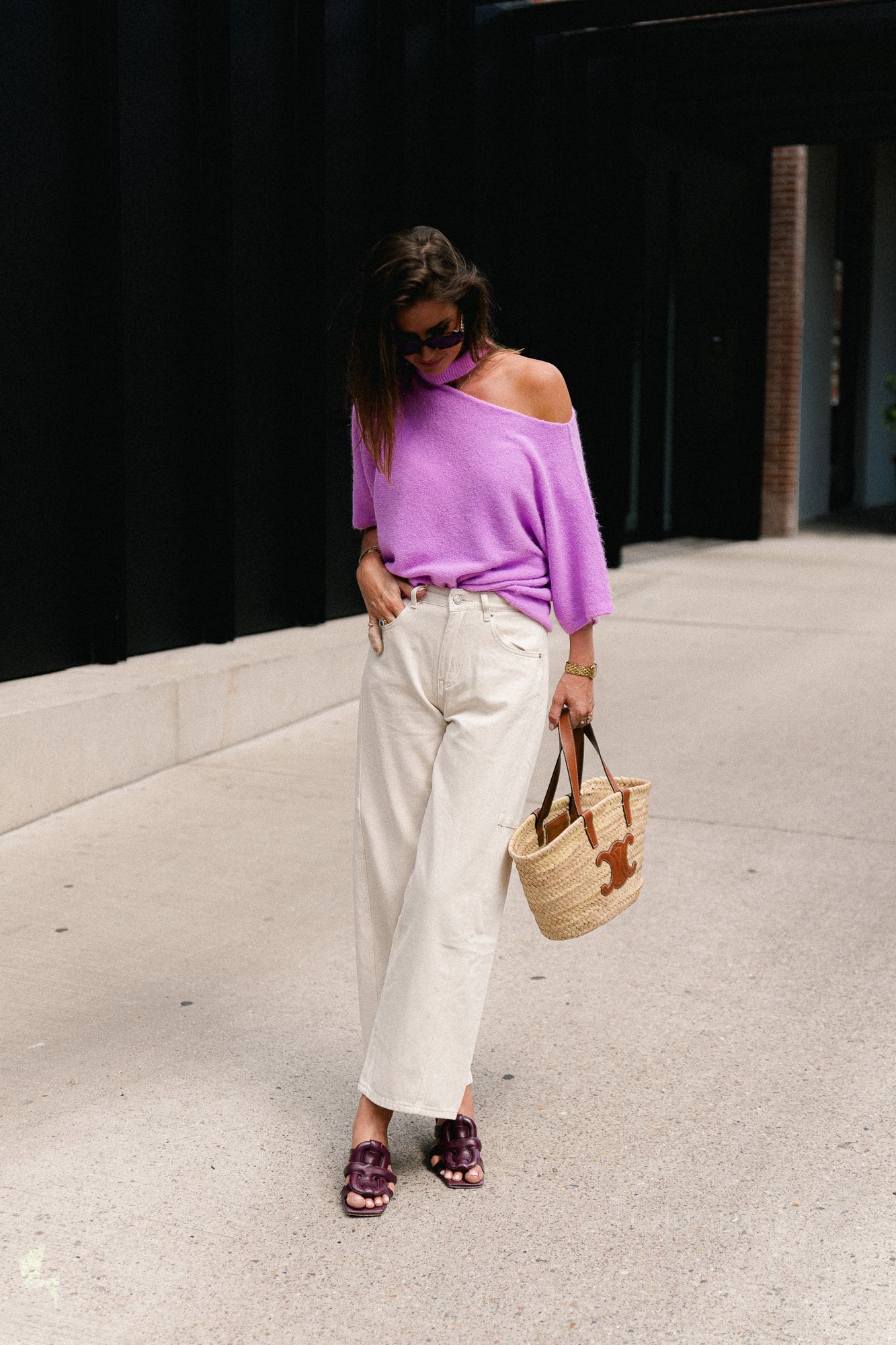 Beatrice open shoulder jumper lilac