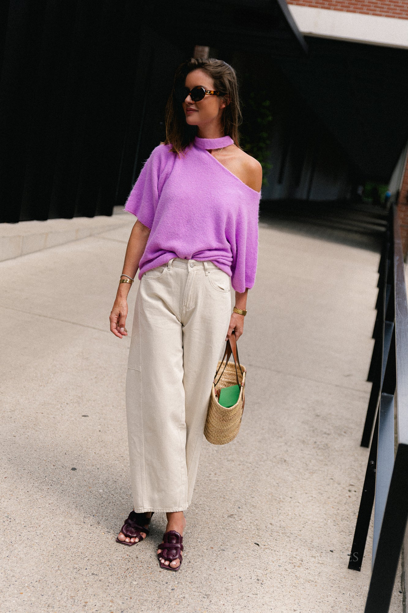 Beatrice open shoulder jumper lilac