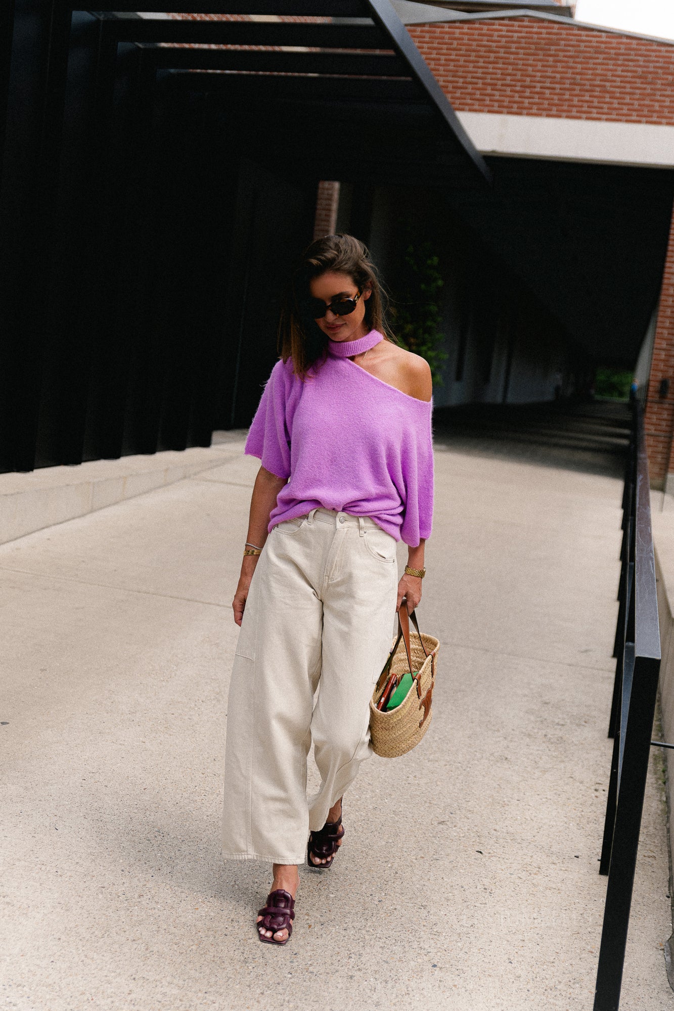 Beatrice open shoulder jumper lilac