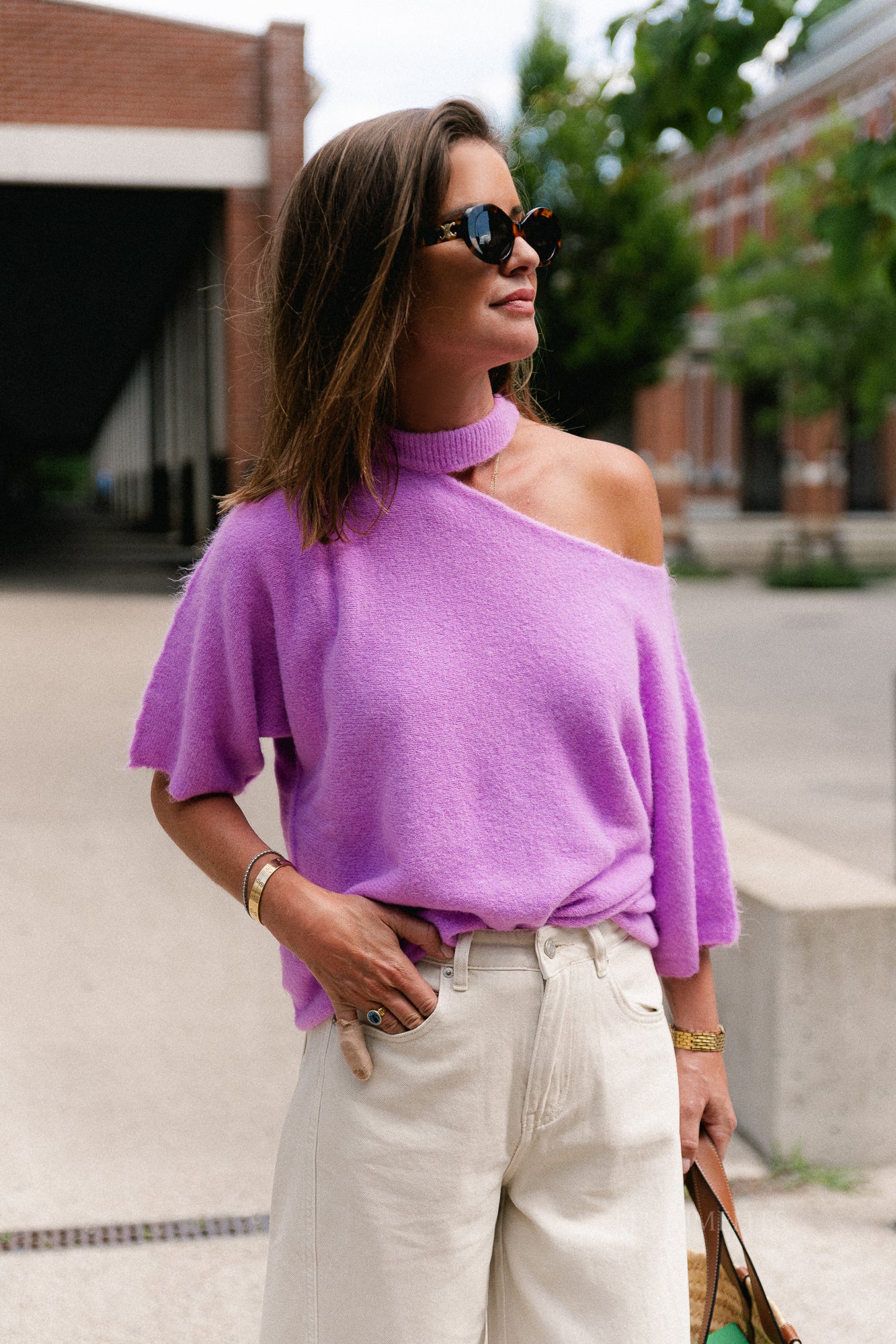 Beatrice open shoulder jumper lilac