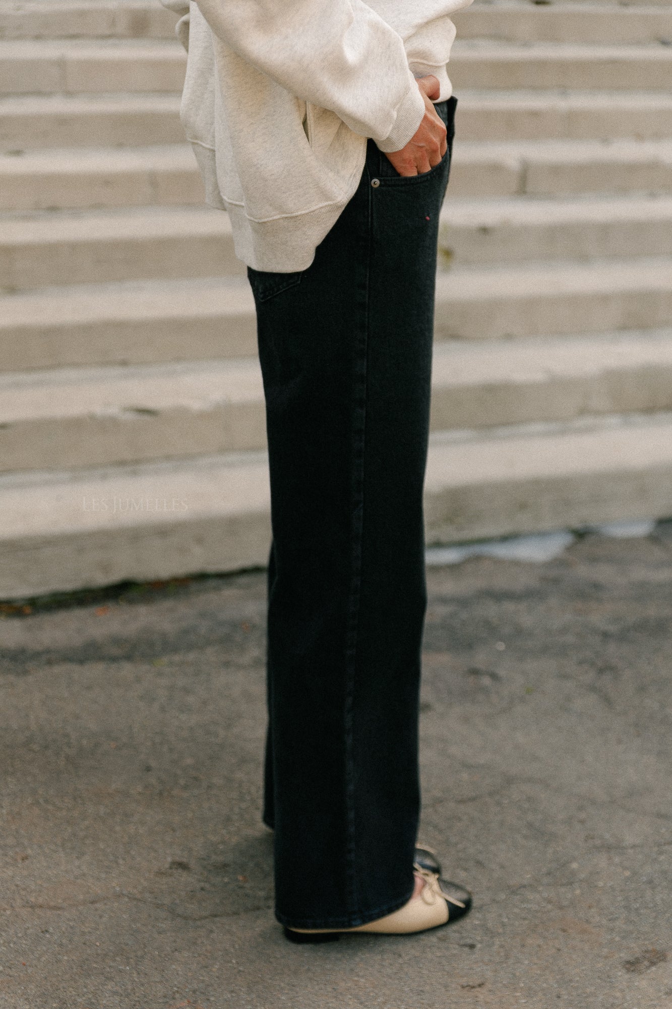 SLFwide Bea-Kori HW jeans black denim