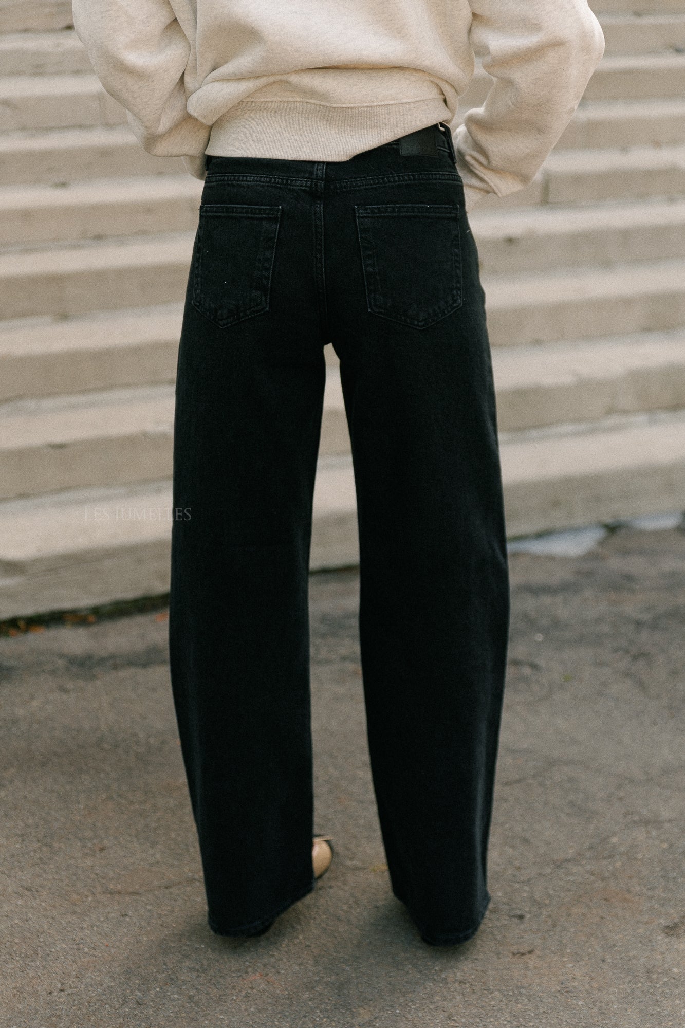 SLFwide Bea-Kori HW jeans black denim
