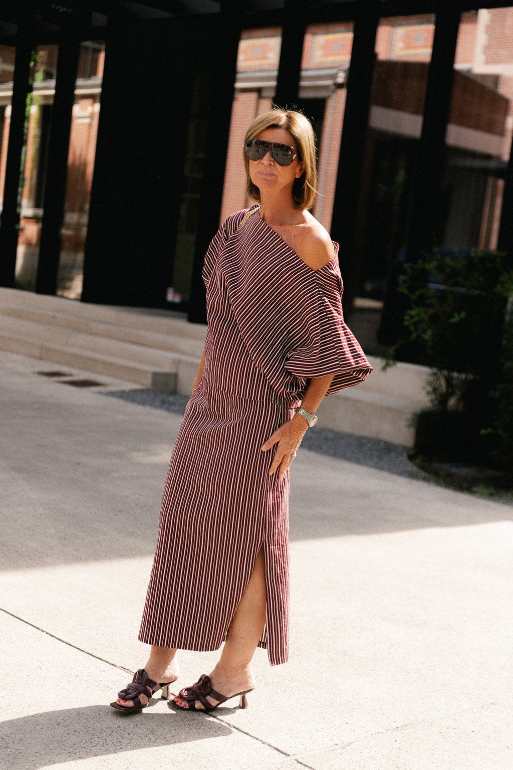 Cosette skirt burgundy stripes