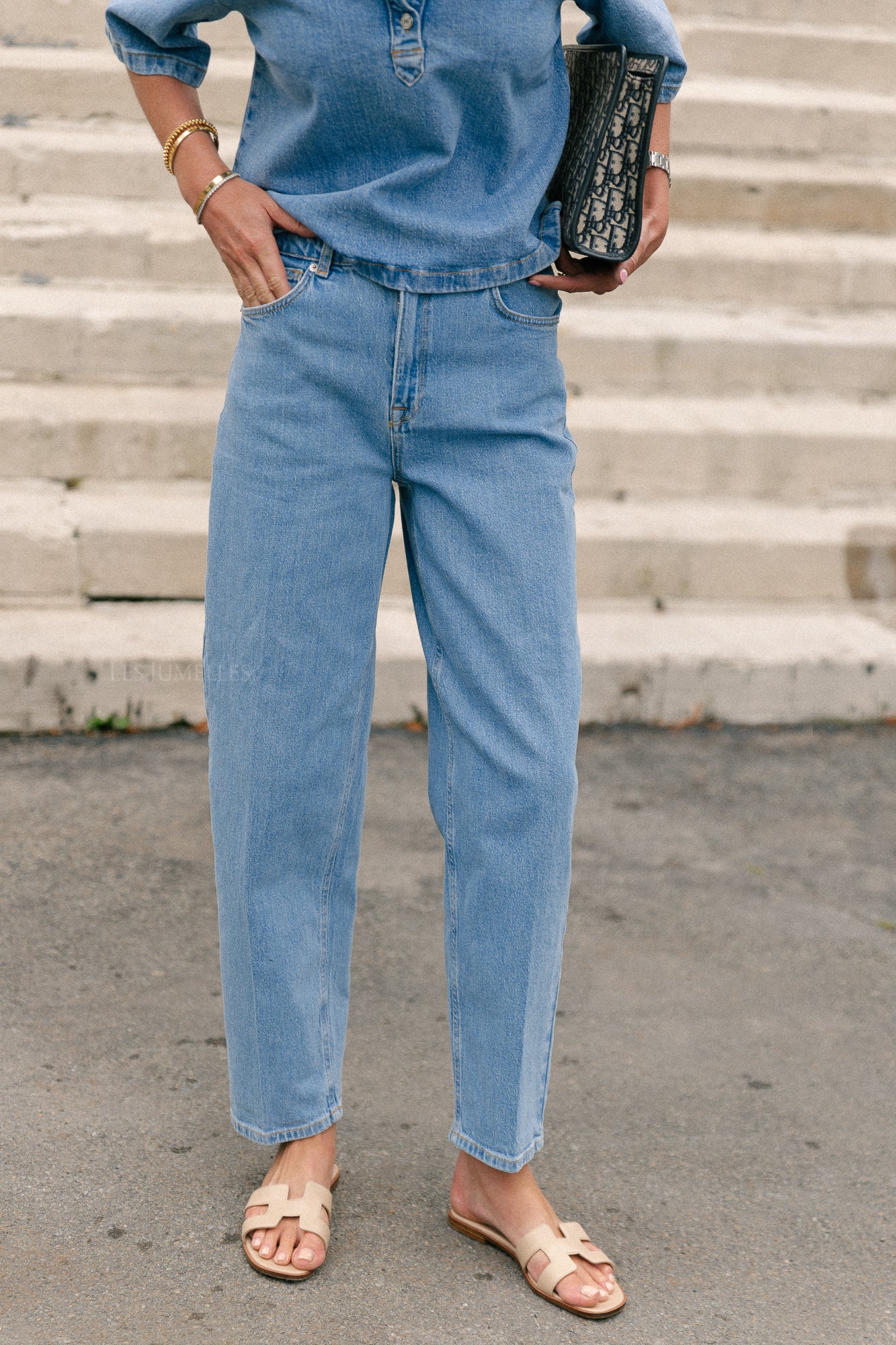 SLFBarrel Liva-Kori HW jeans light blue denim