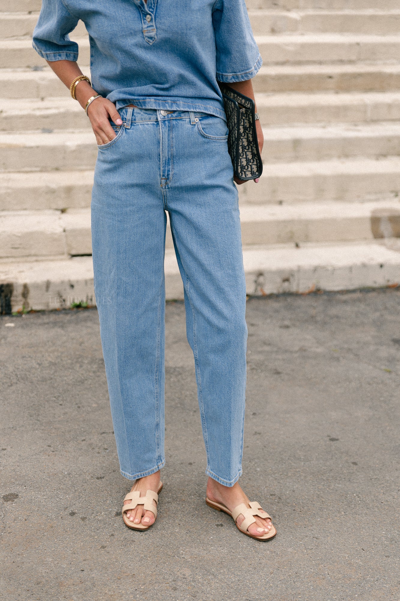 SLFBarrel Liva-Kori HW jeans light blue denim