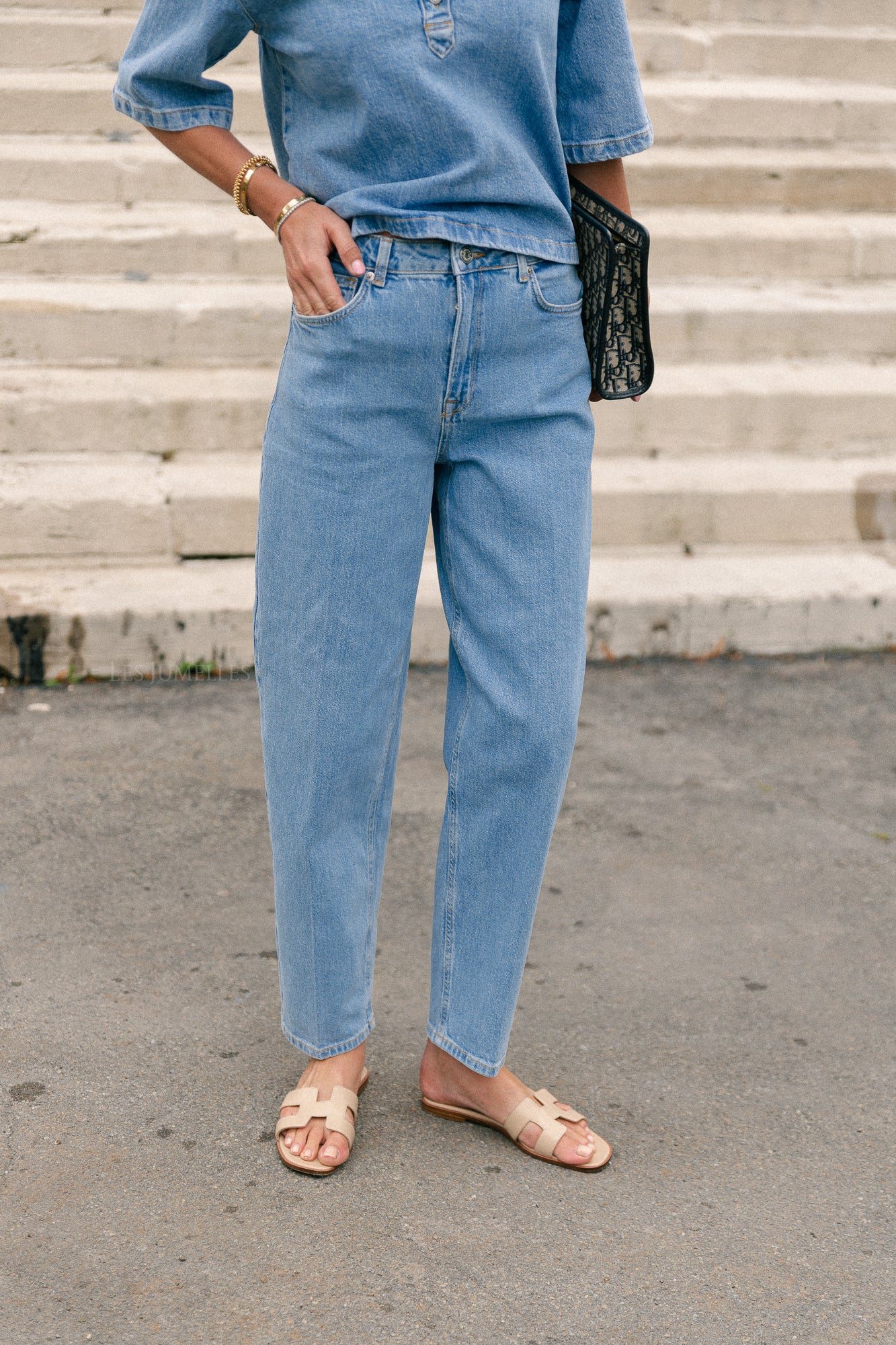 SLFBarrel Liva-Kori HW jeans light blue denim