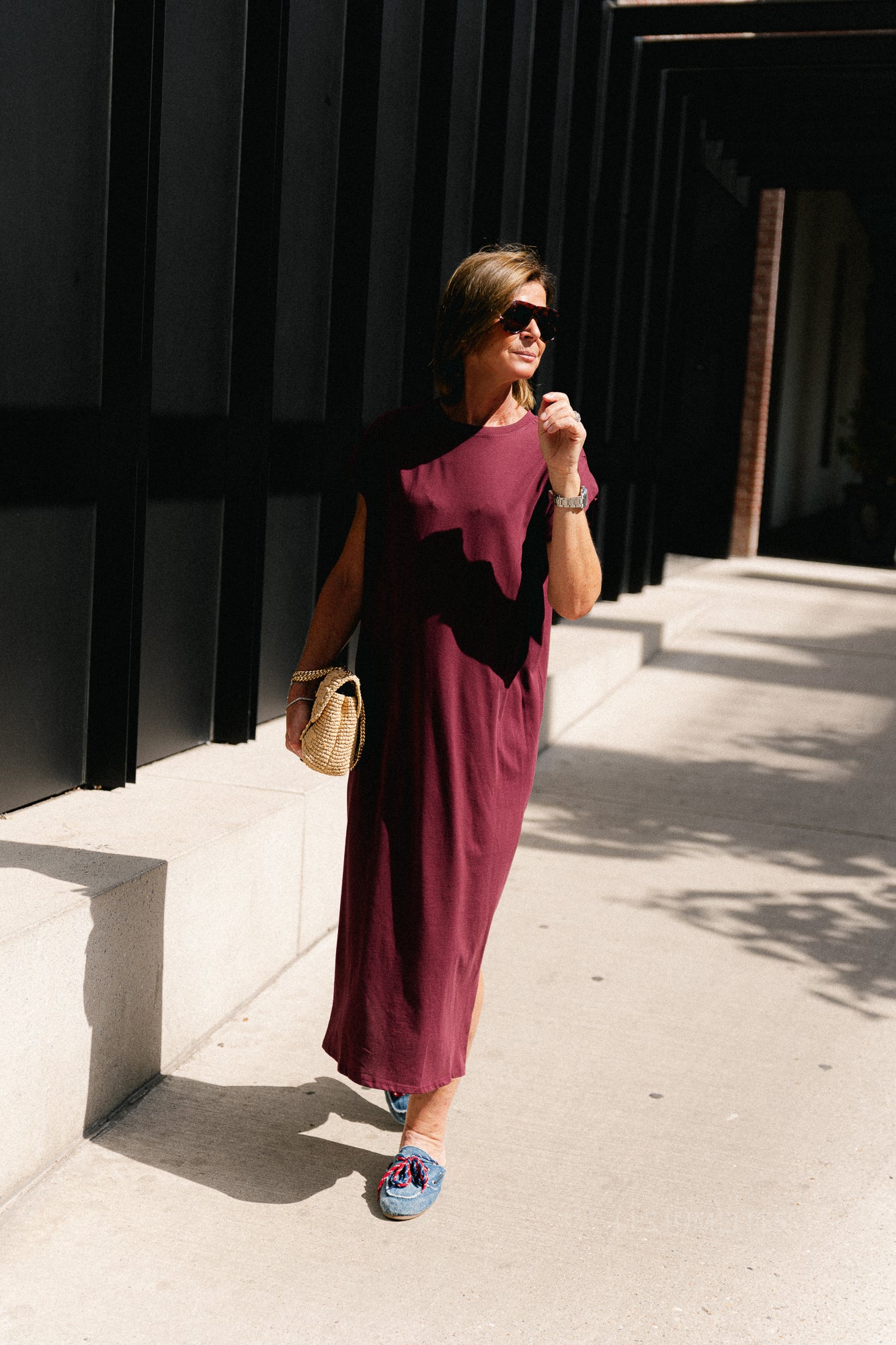 Thea T-shirt dress burgundy