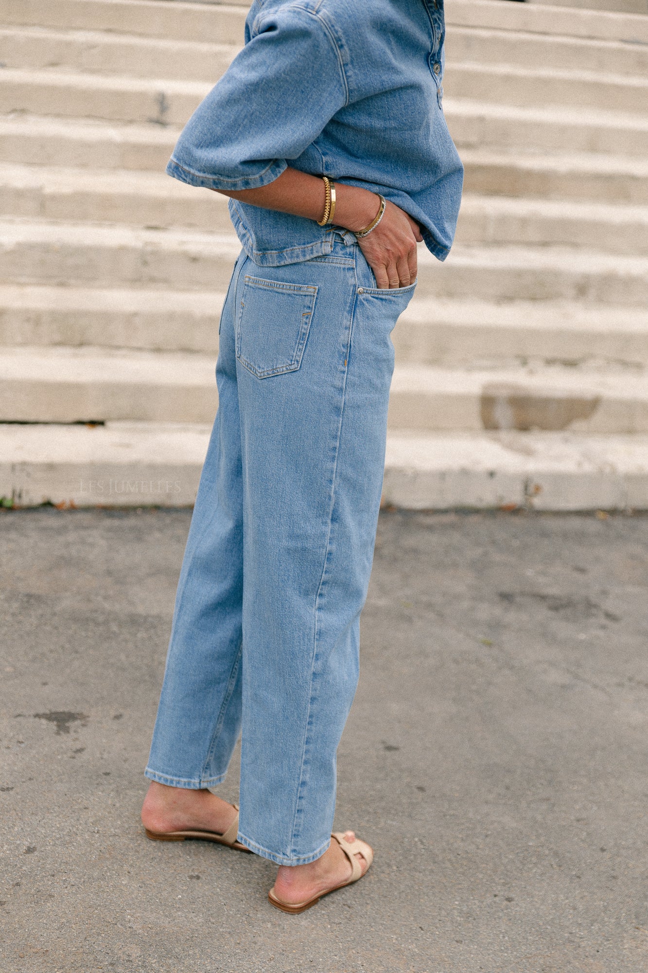 SLFBarrel Liva-Kori HW jeans light blue denim