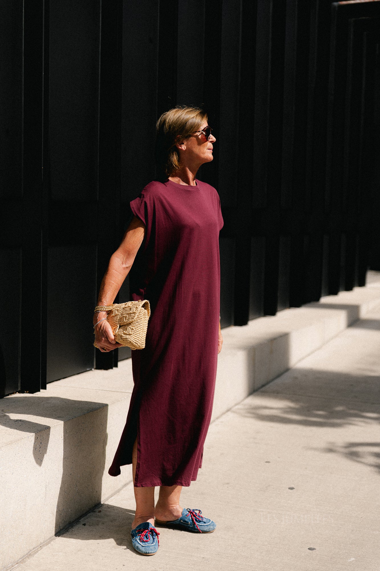 Thea T-shirt dress burgundy