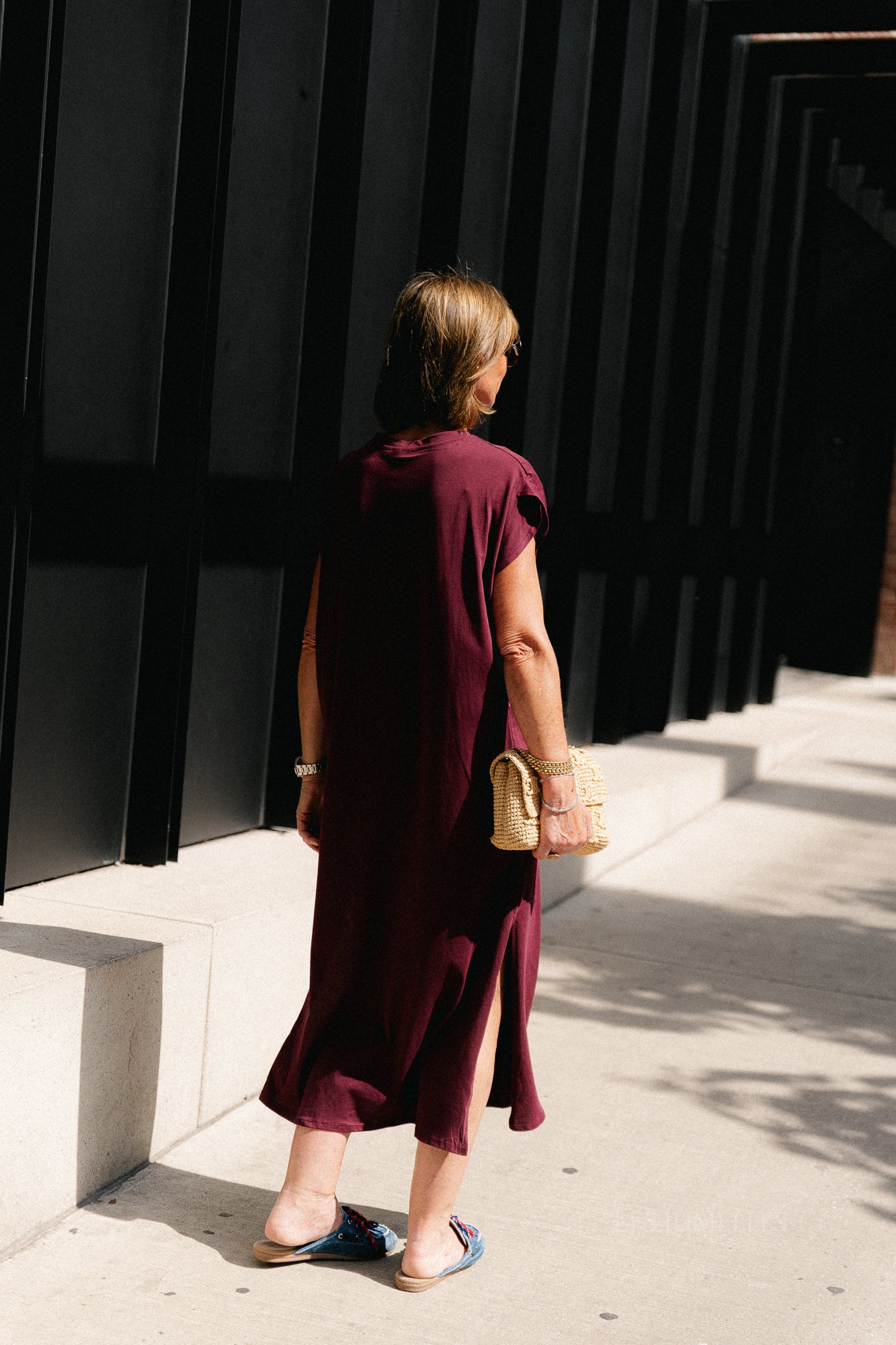 Thea T-shirt dress burgundy